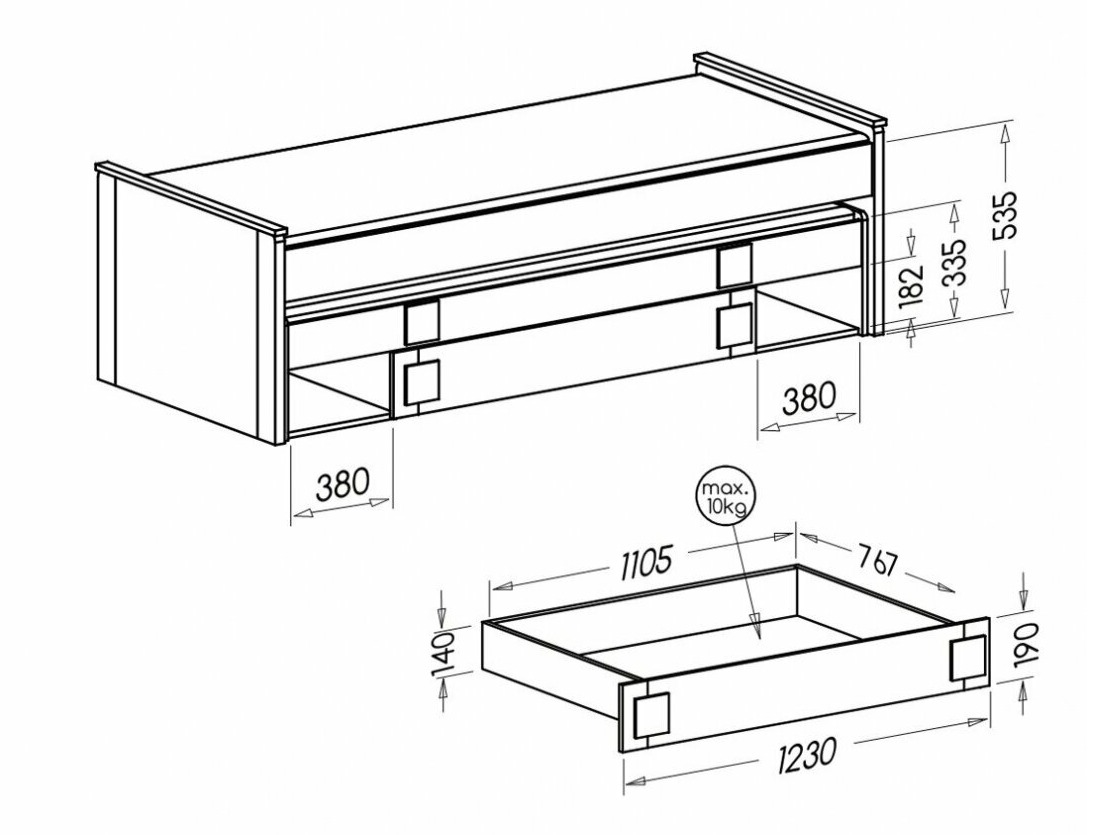 Postelja Elmenou 115 (Bela + Antracit)