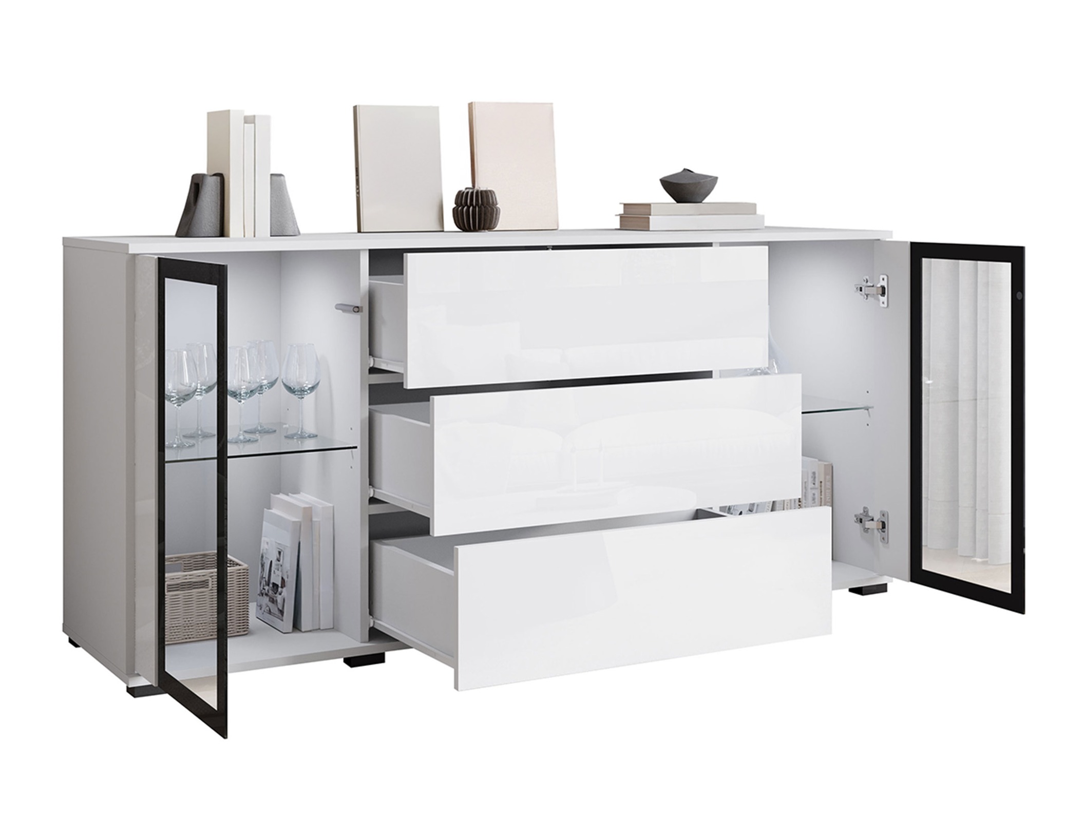 Komoda Torcame 101 (Bela + Sijaj bela)