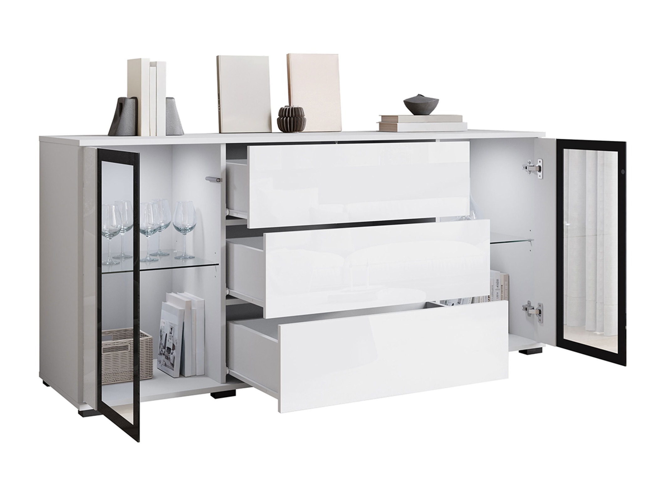 Komoda Torcame 101 (Wotan hrast + Sijaj bela)