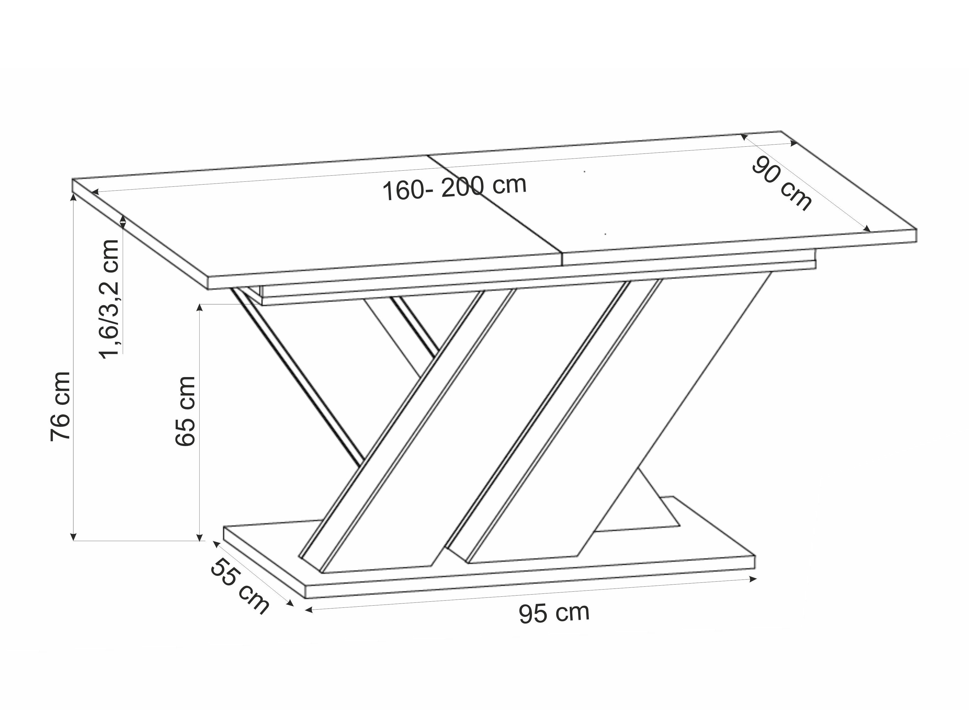 Miza Houston 2091 (Wotan hrast + Črna)