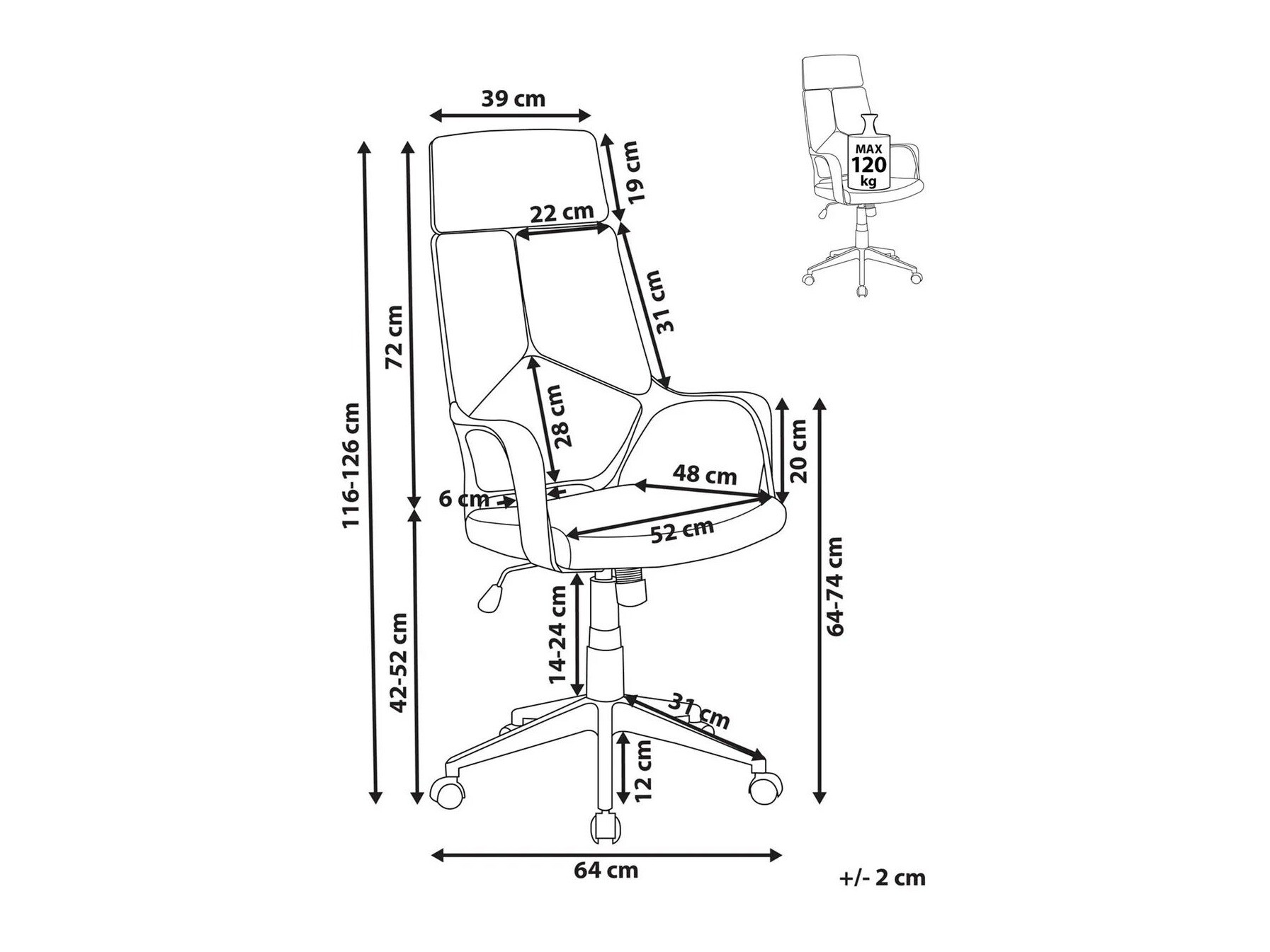 Pisarniški stol Berwyn 2938 (Svetlo bež)