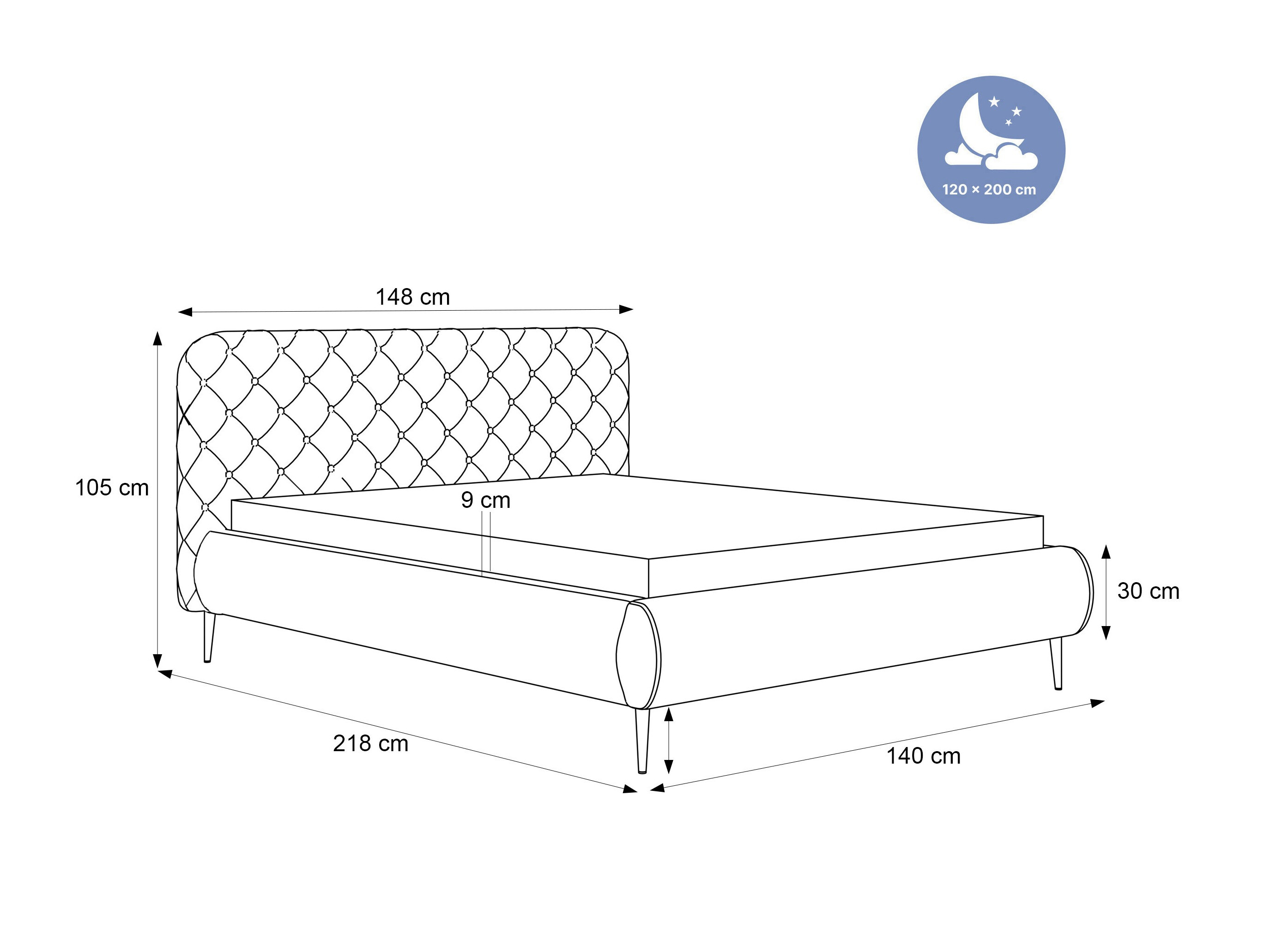 Postelja Hesperia 124 (MATT VELVET 08)