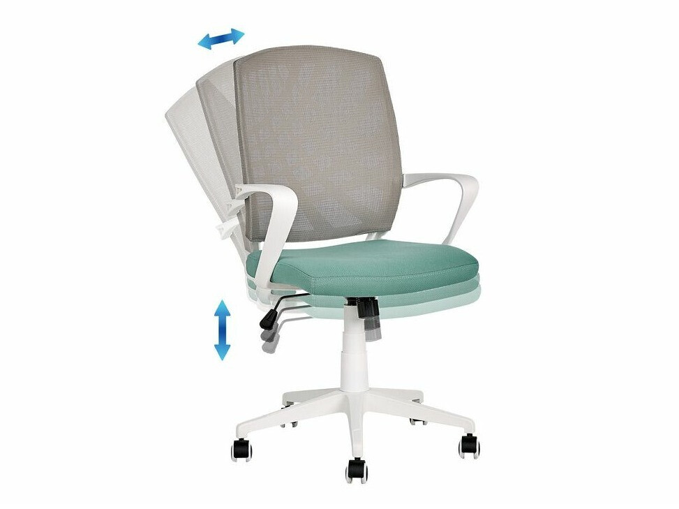 Pisarniški stol Berwyn 431 (Siva + Turkizna + Bela)