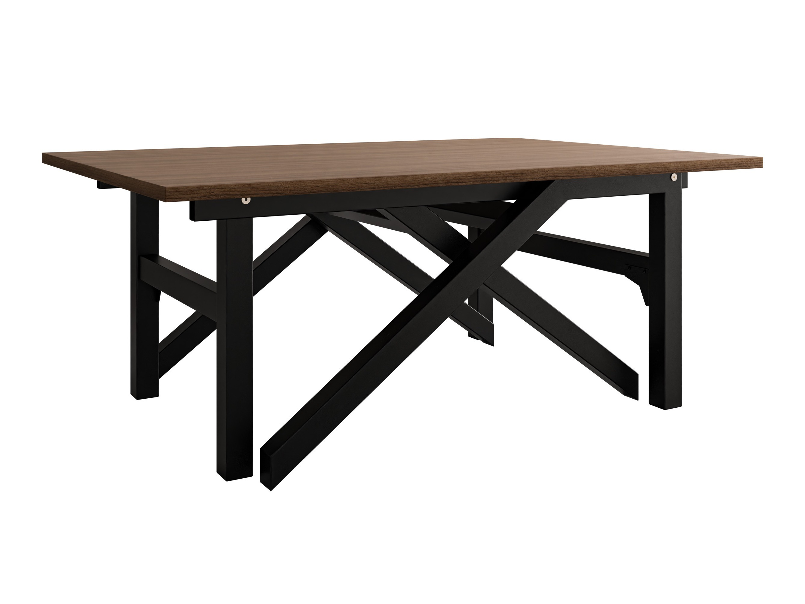 Raztegljiva klubska mizica Oswego 151 (Oreh + Črna)