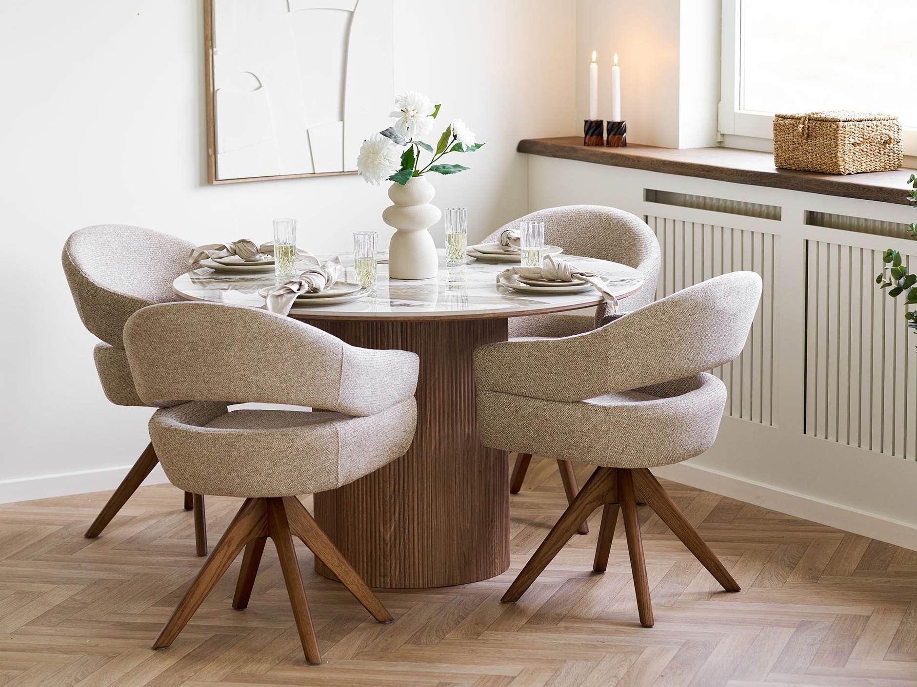 Stol Brea 239 (Bež + Temen hrast)