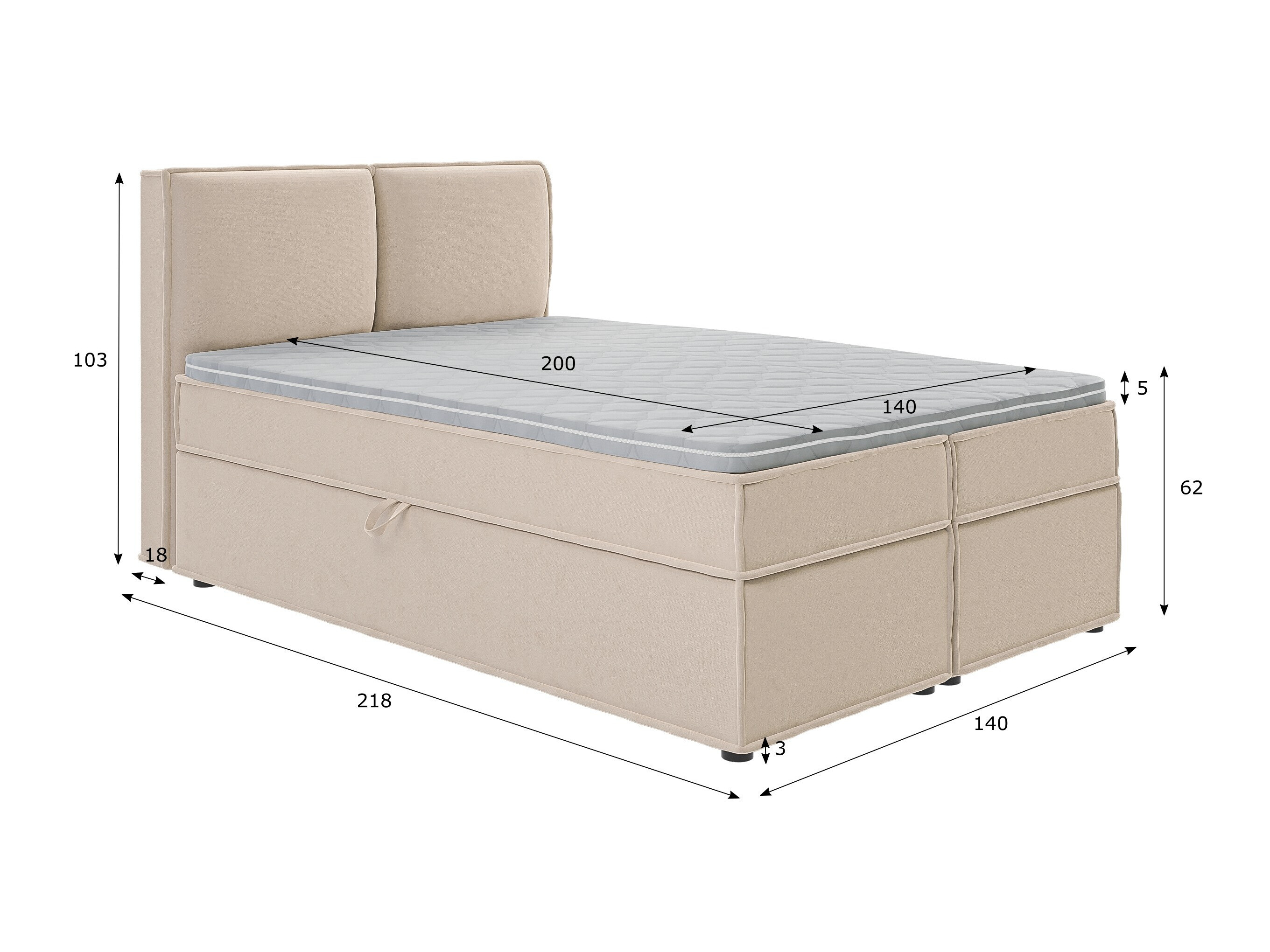 Boxspring postelja Rocklin 134 (Enjoy New 01)