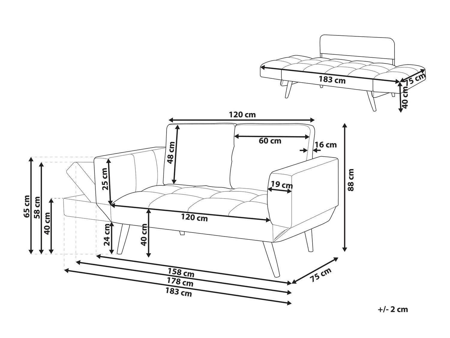Kavč Berwyn 446 (Siva)