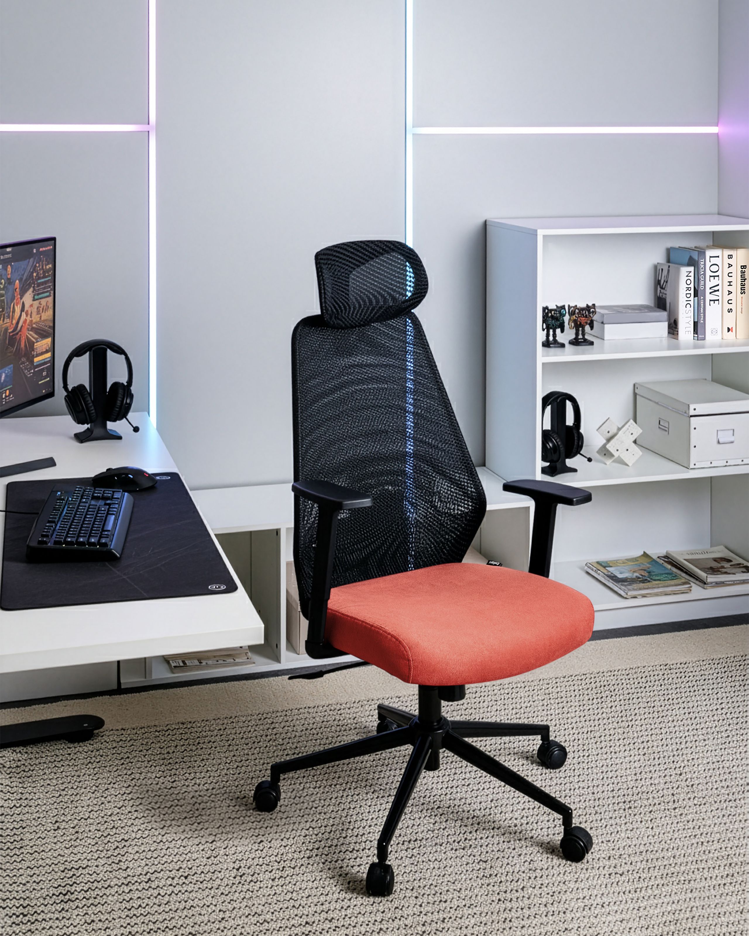 Pisarniški stol Berwyn 2967 (Črna + Rdeča)