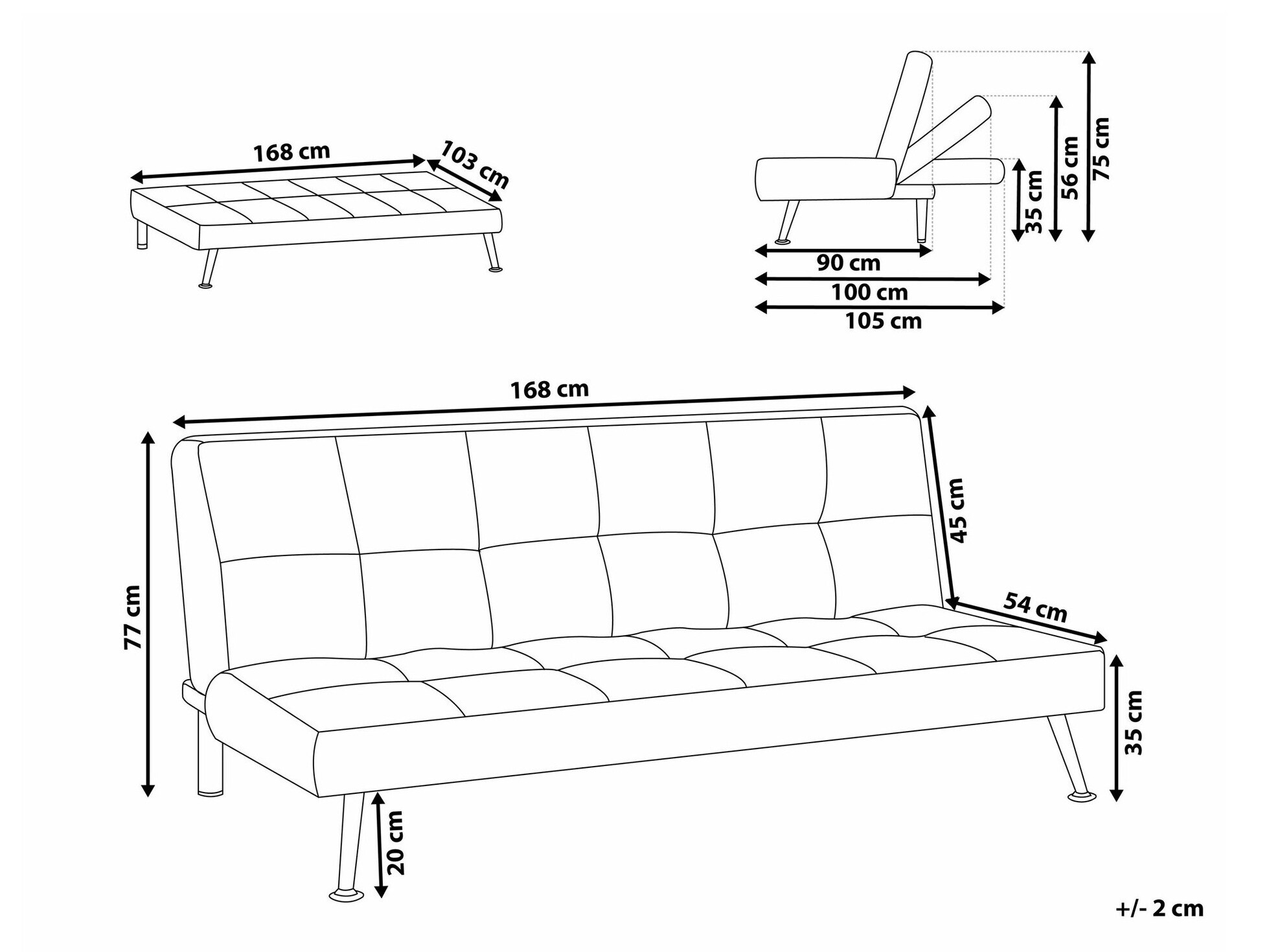 Raztegljiv kavč Berwyn 1989 (Svetlo siva)