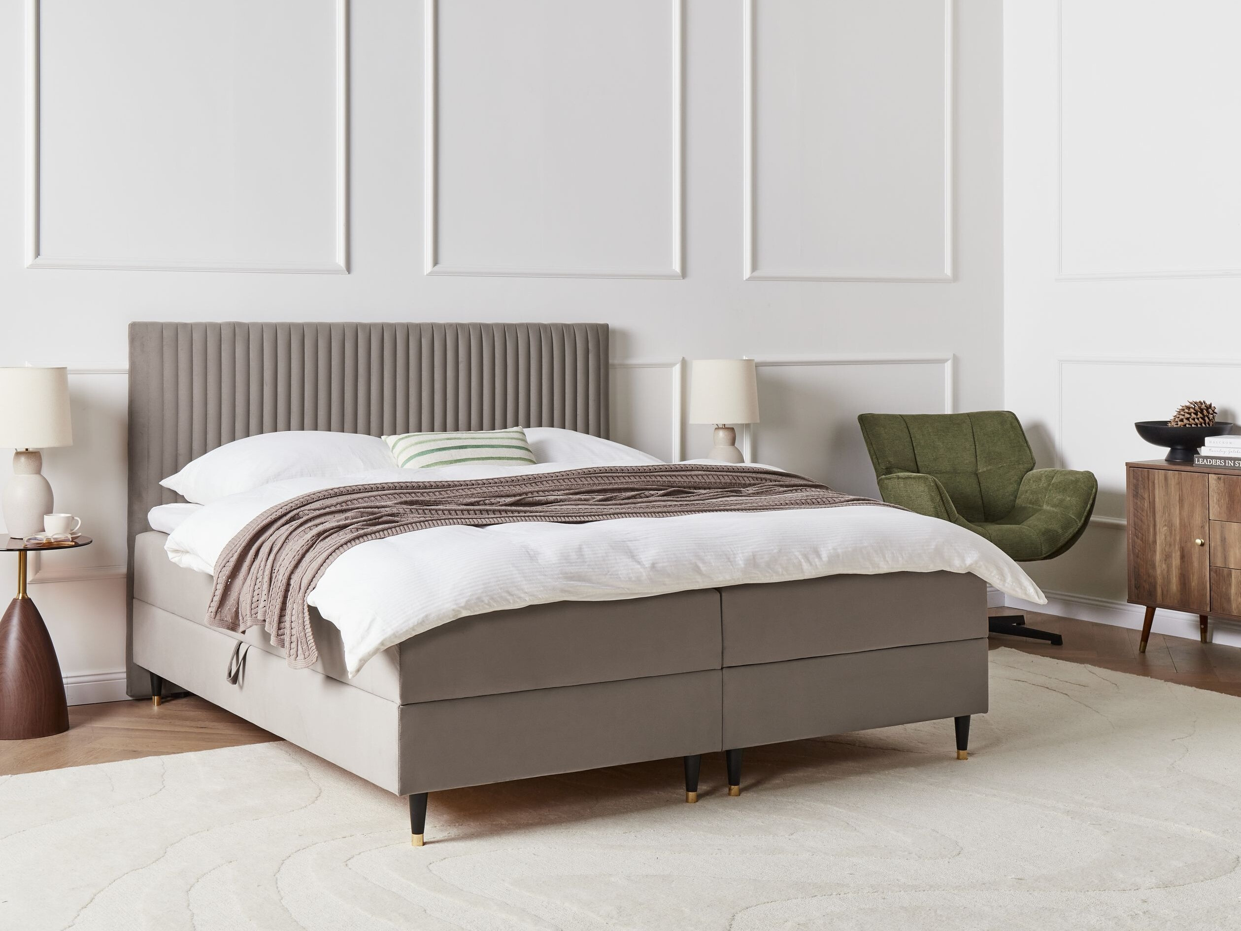 Boxspring postelja Berwyn 2969 (Taupe)