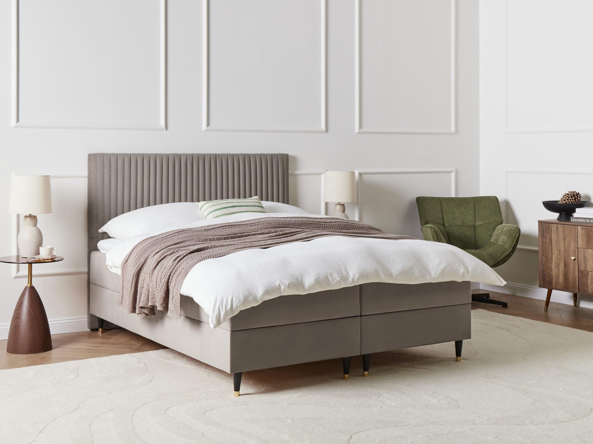 Boxspring postelja Berwyn 2969 (Taupe)