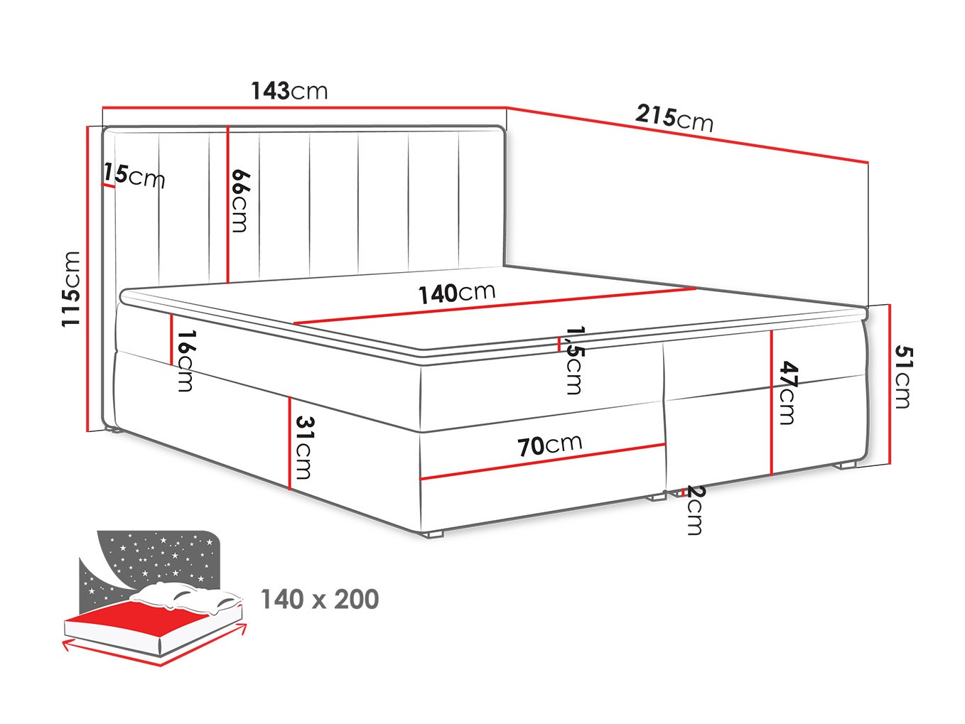 Boxspring postelja Pomona 116 (Magic žamet 2206)