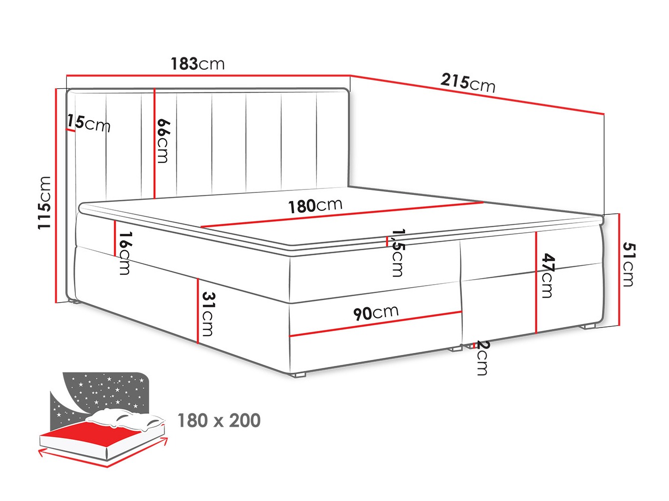 Boxspring postelja Pomona 116 (Magic žamet 2258)