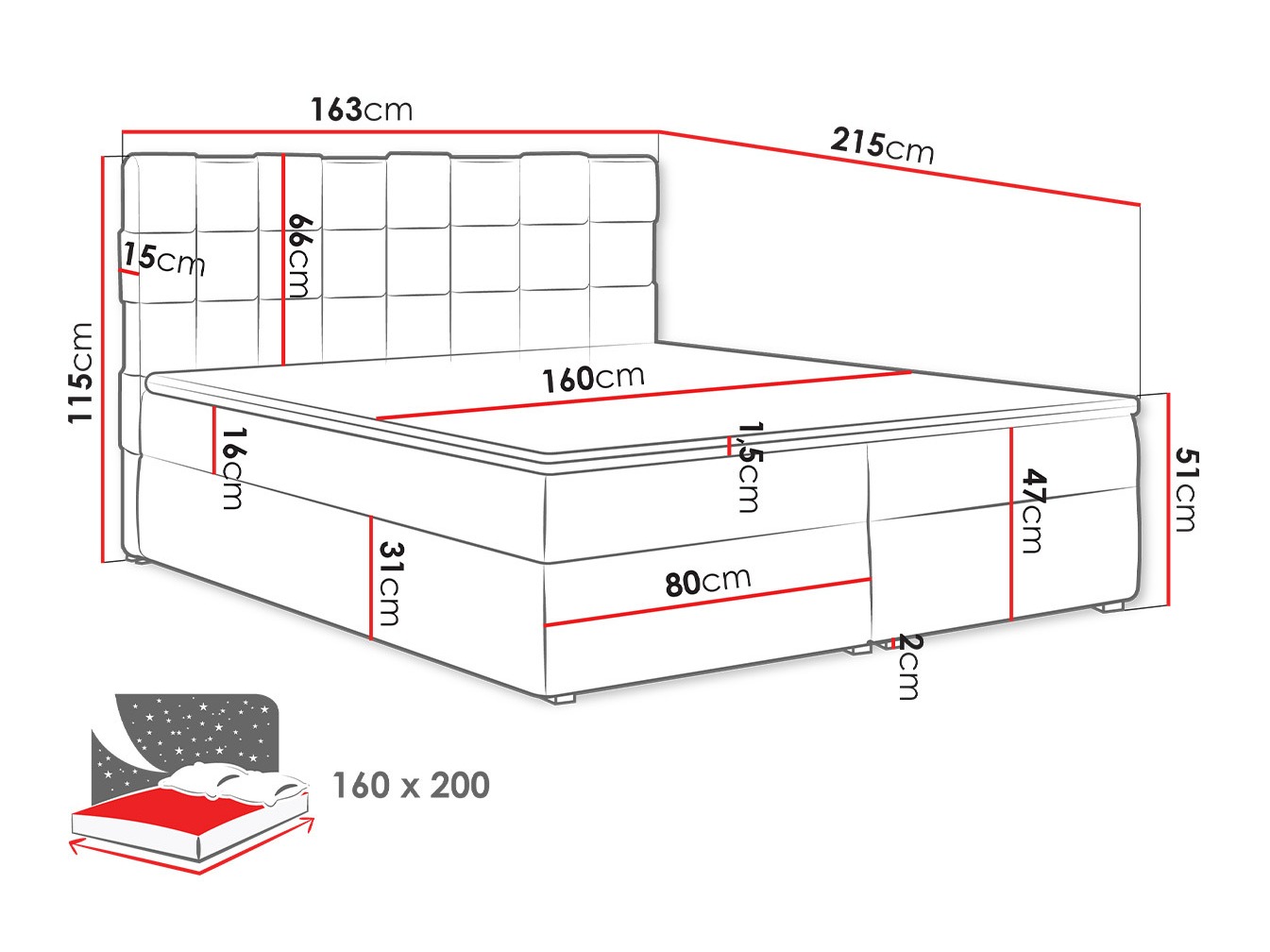 Boxspring postelja Pomona 117 (Kronos 19)
