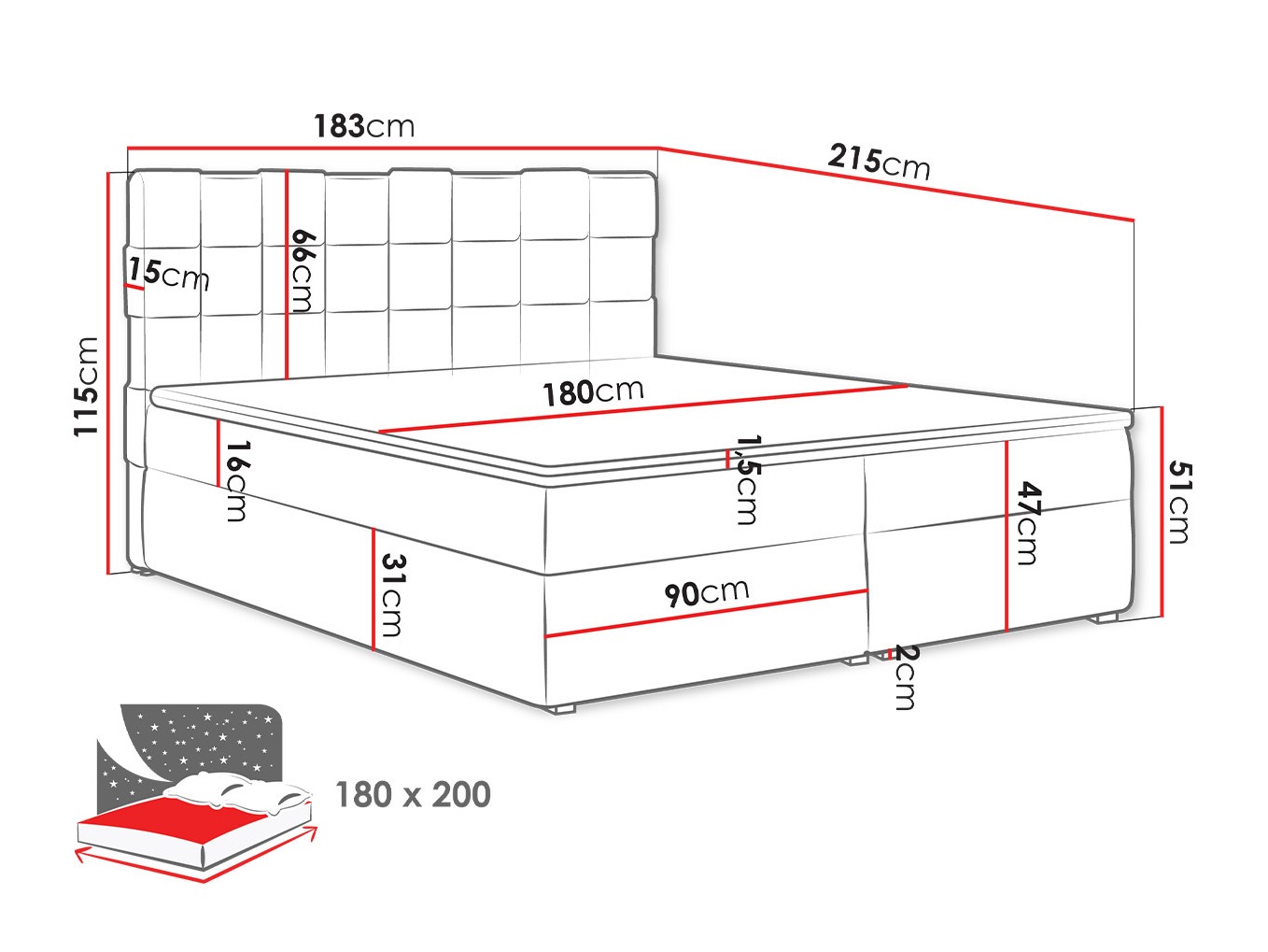 Boxspring postelja Pomona 117 (Paros 05)