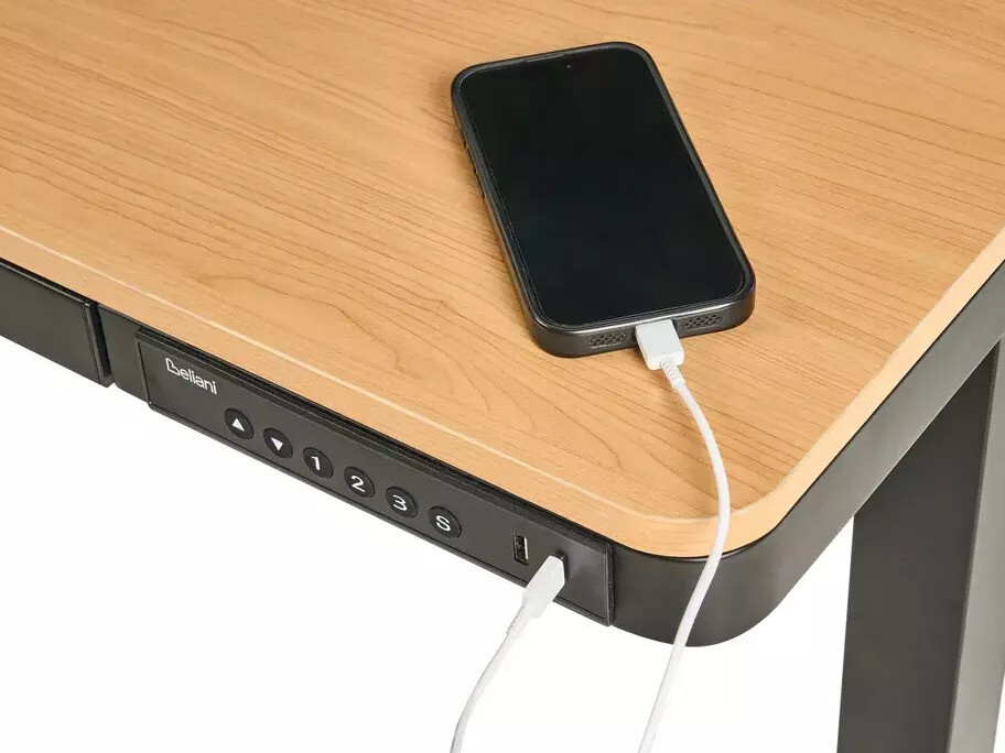 Dvižna pisalna miza Berwyn 2994 (Črna + Svetlo rjava)