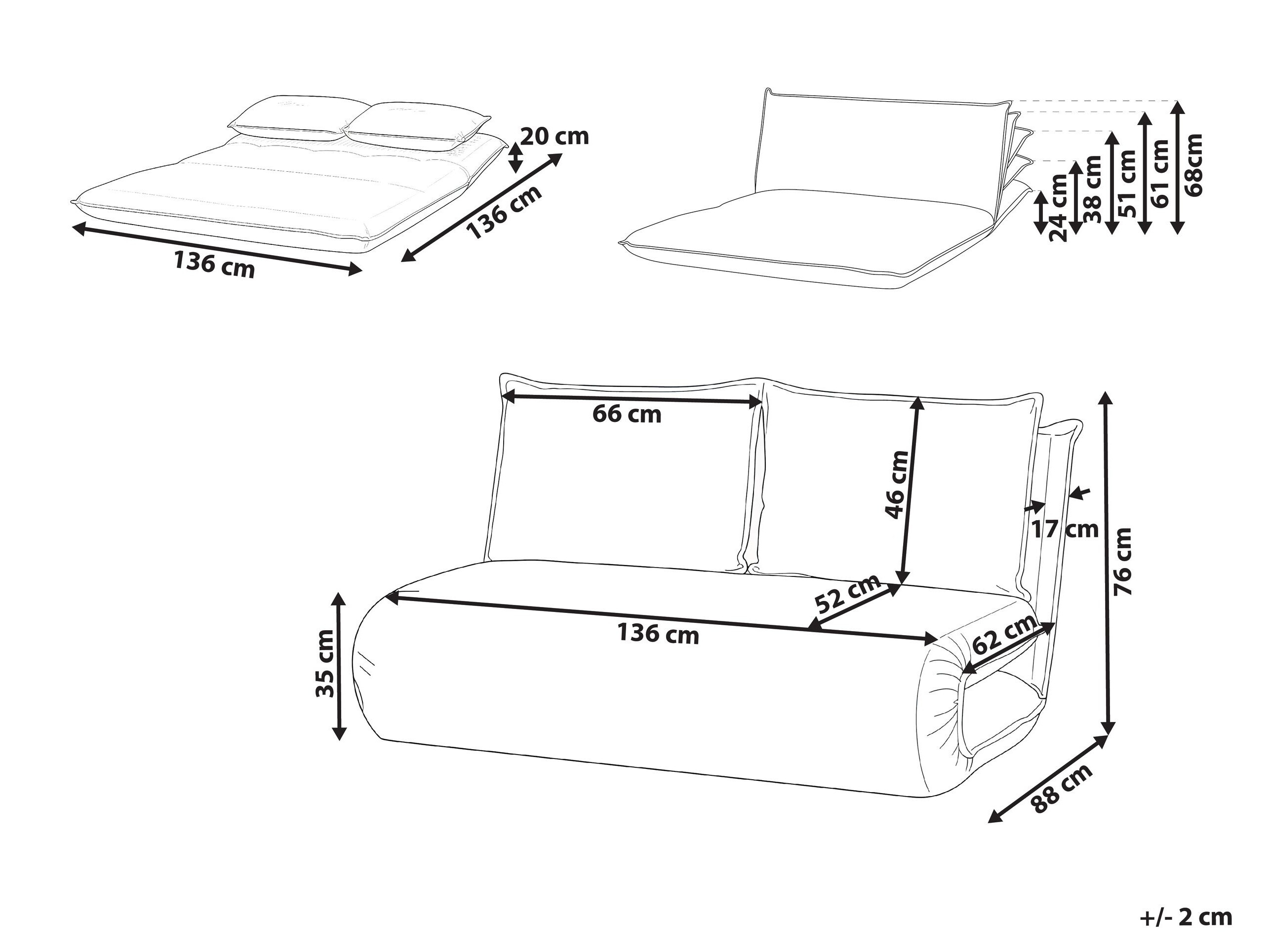 Raztegljiv kavč Berwyn 2997 (Bež)