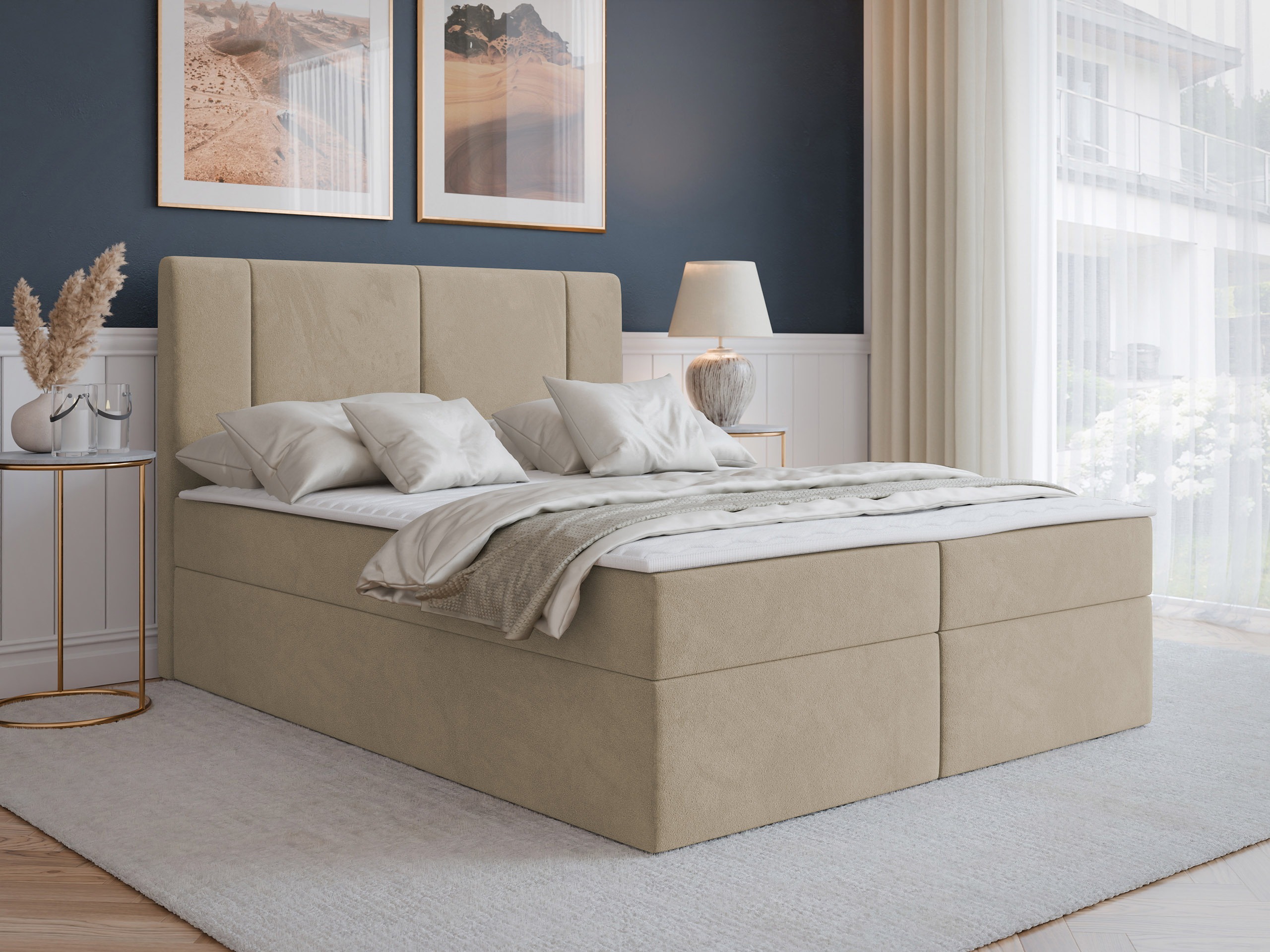 Boxspring postelja Zanesville 101 (Manila 02)