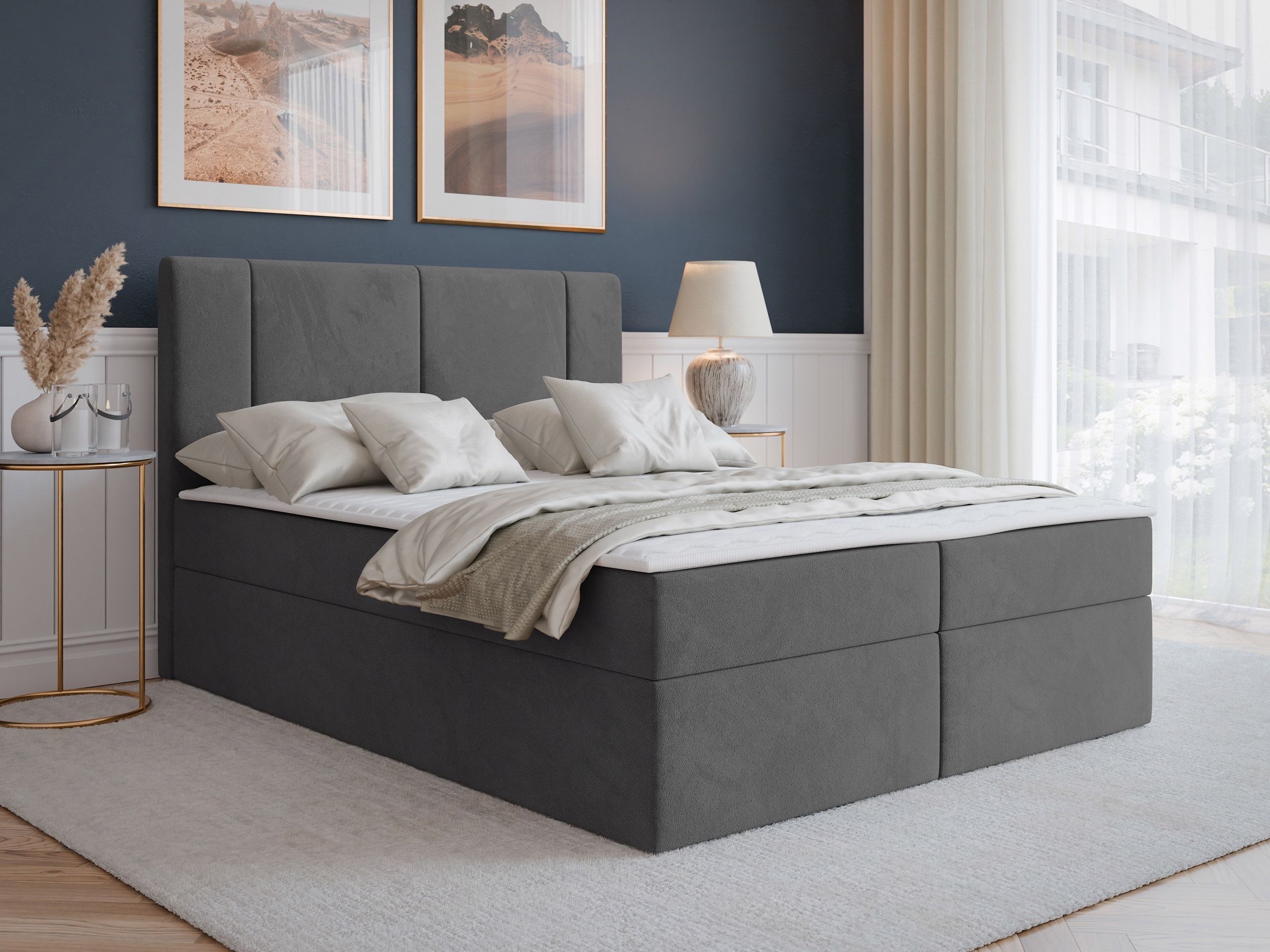 Boxspring postelja Zanesville 101 (Manila 16)