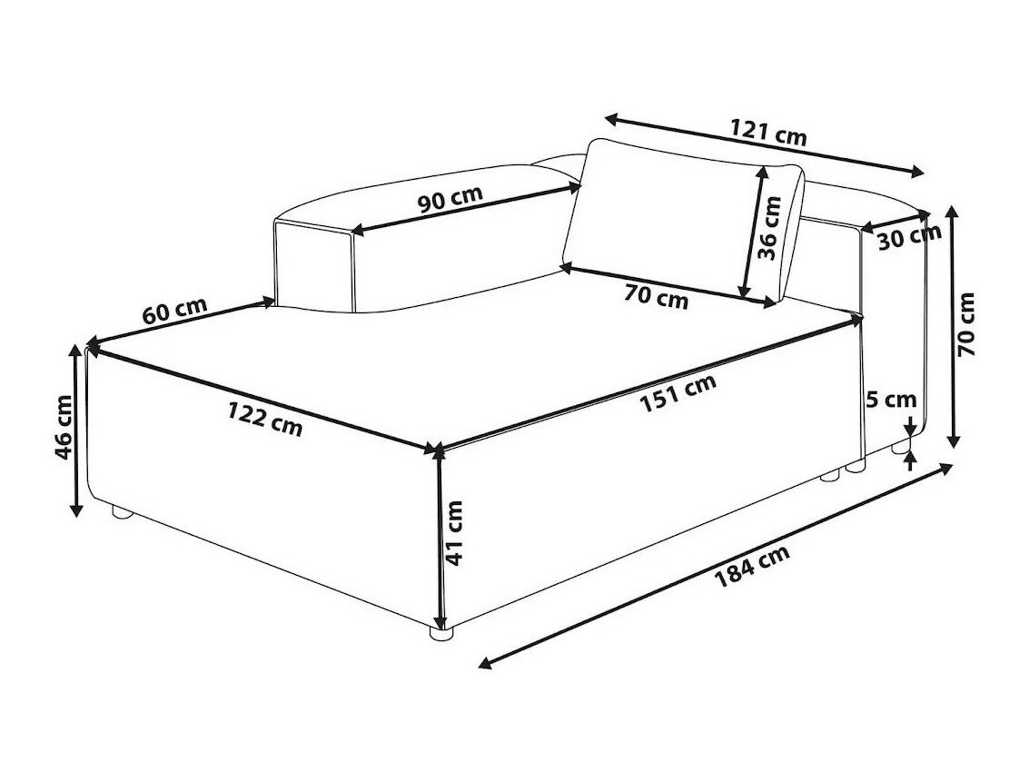 Modularni sedežni element Avialu 103 (Črna)