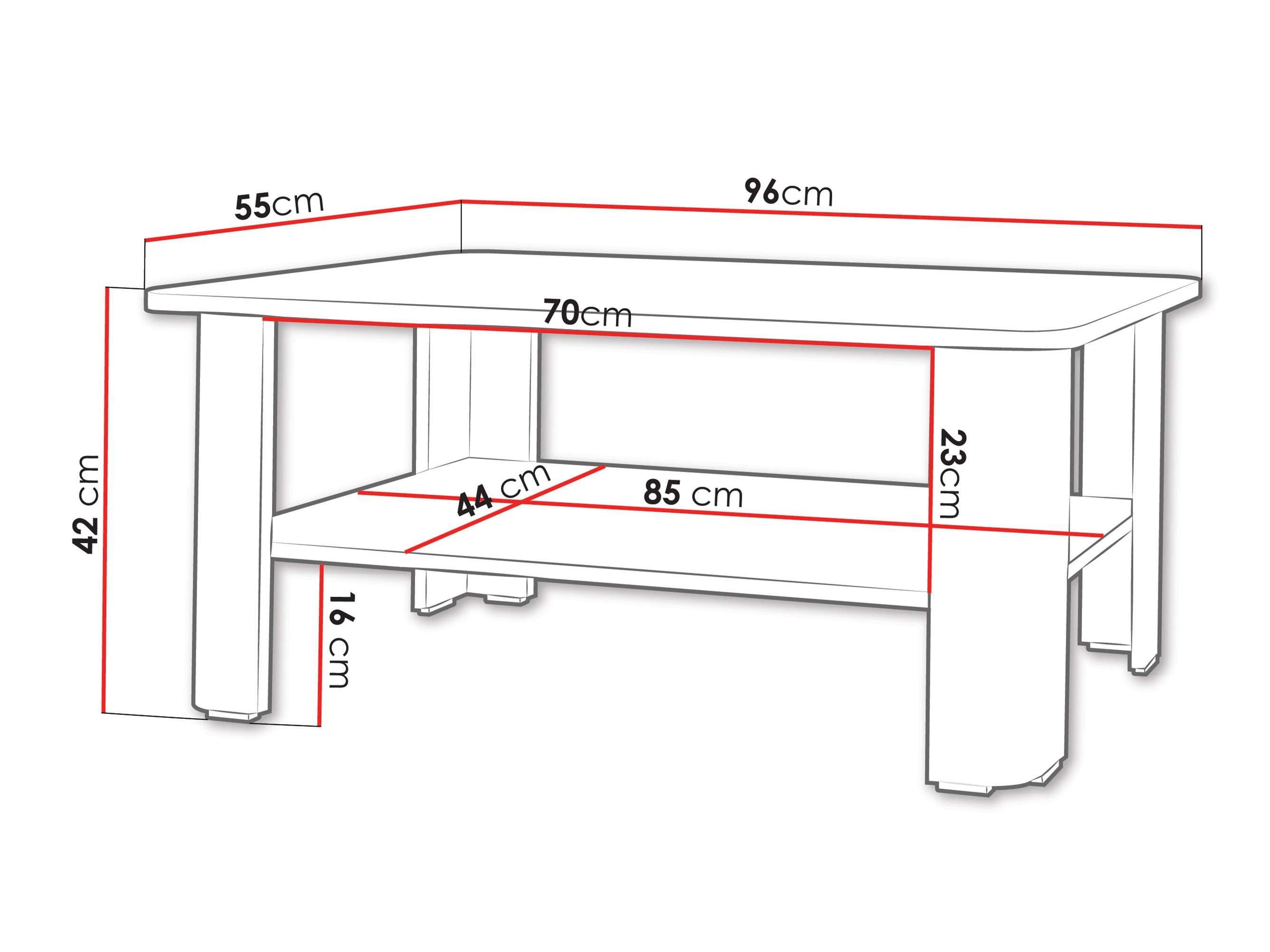 Klubska mizica Charlotte 213 (Bela)