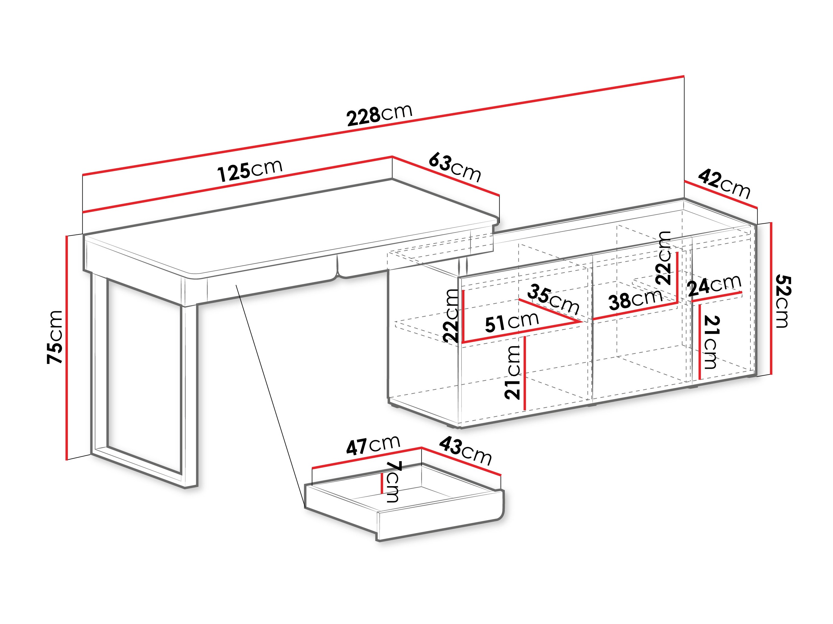 Kotna pisalna miza Fiosono 110 (Evkaliptus + Hrast)
