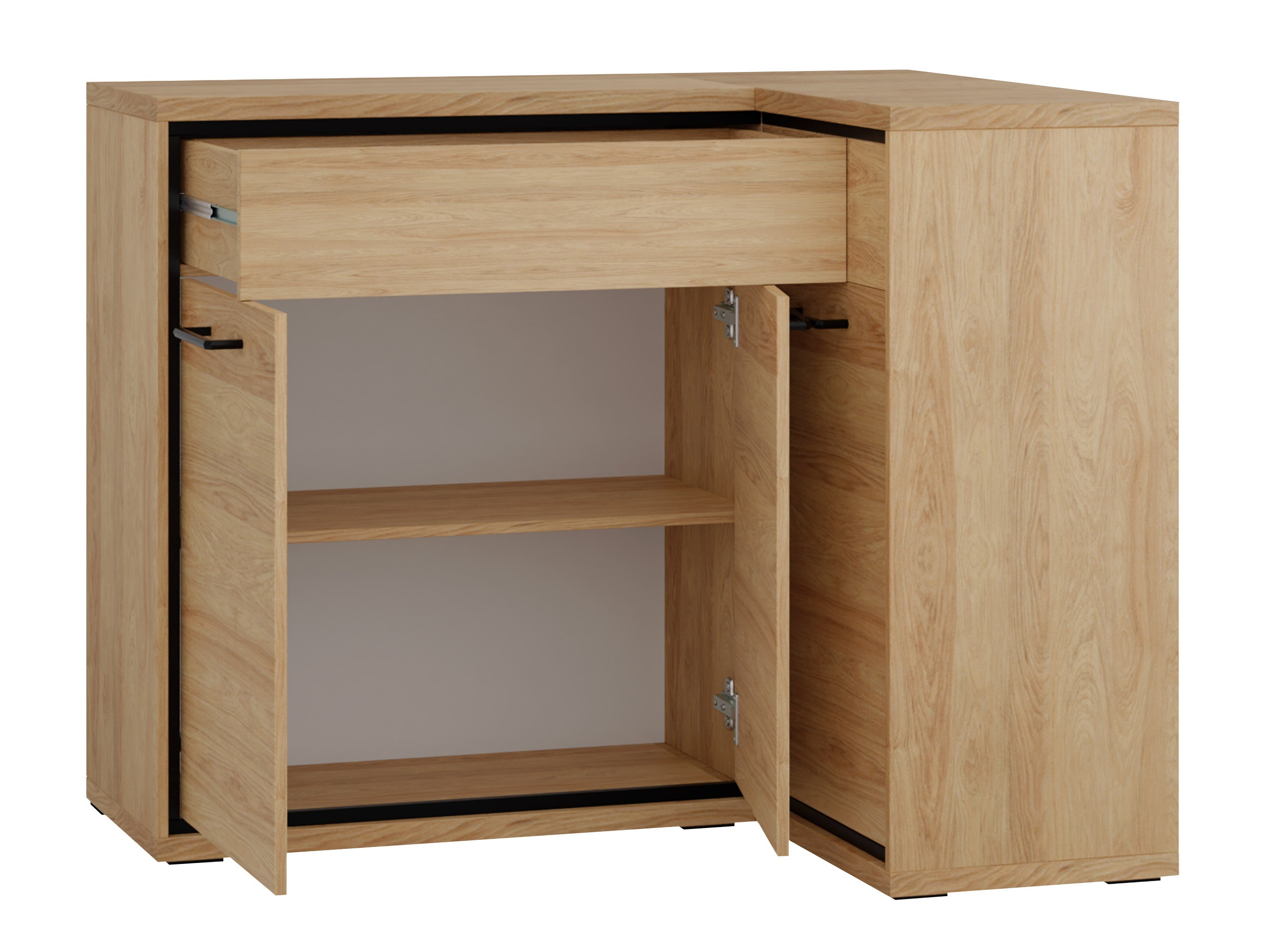 Kotna komoda Etrmoni 106 (Svetel les + Hrast)