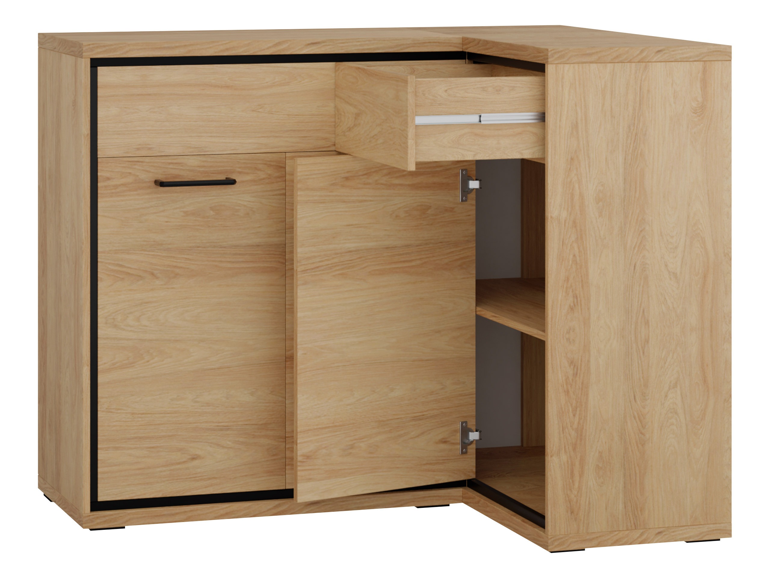 Kotna komoda Etrmoni 106 (Svetel les + Hrast)