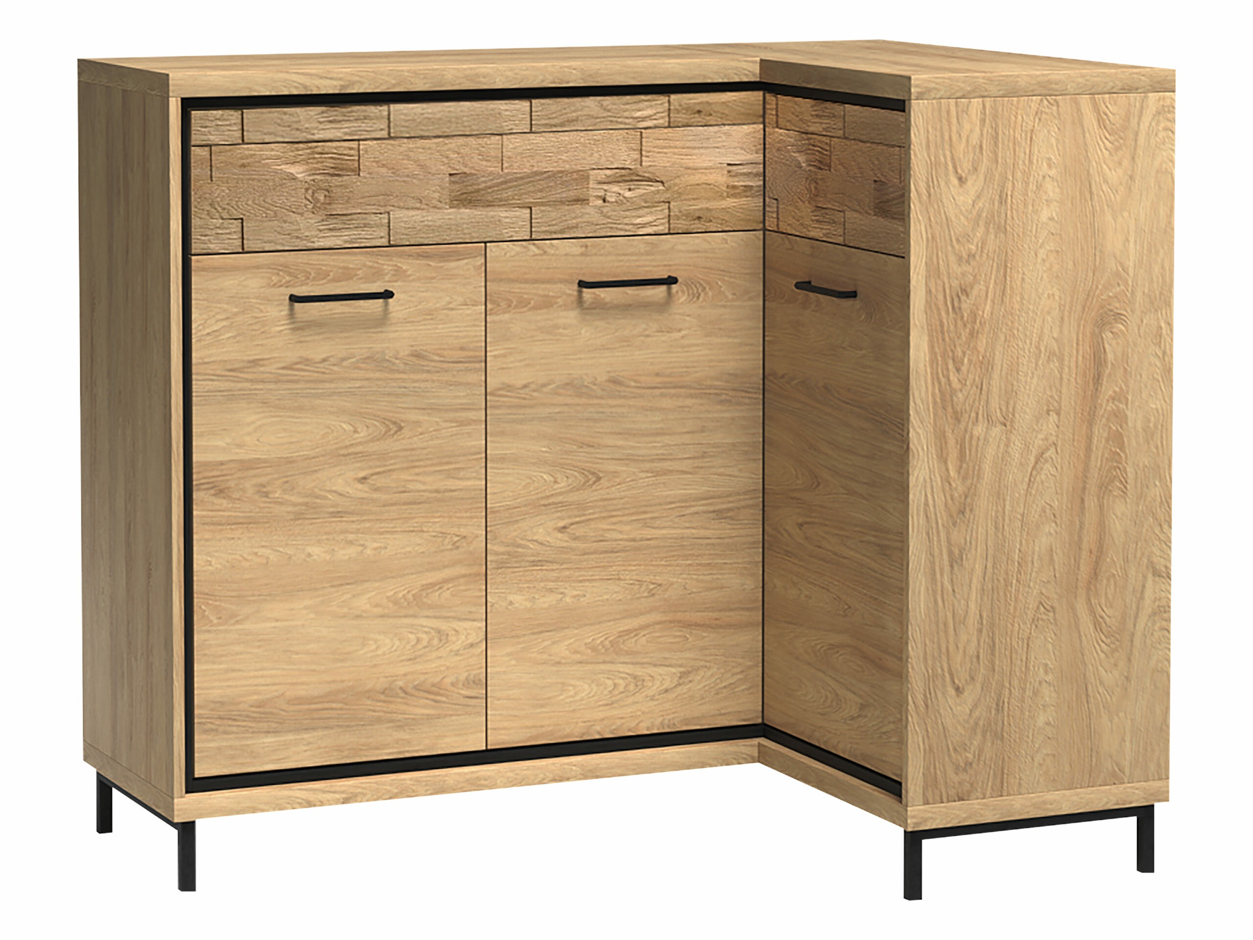 Kotna komoda Etrmoni 106 (Svetel les + Hrast)