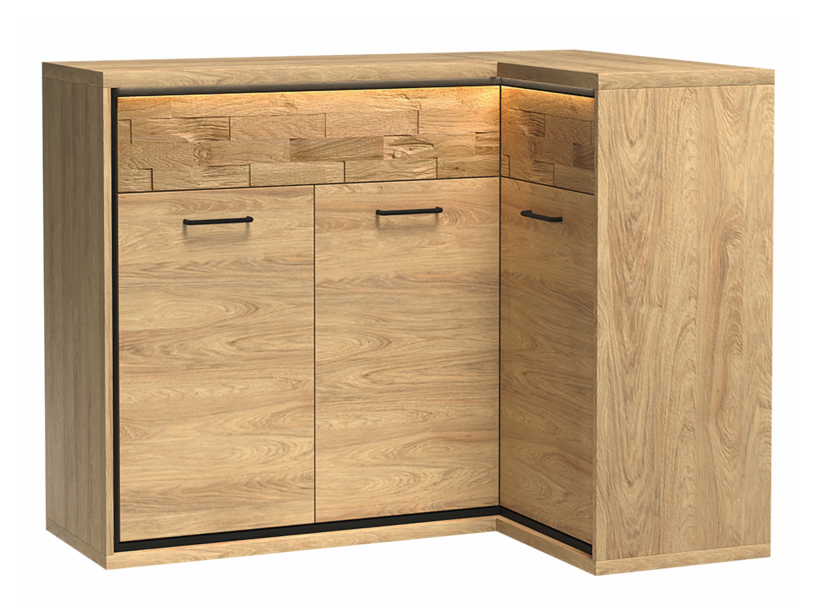 Kotna komoda Etrmoni 106 (Svetel les + Hrast)