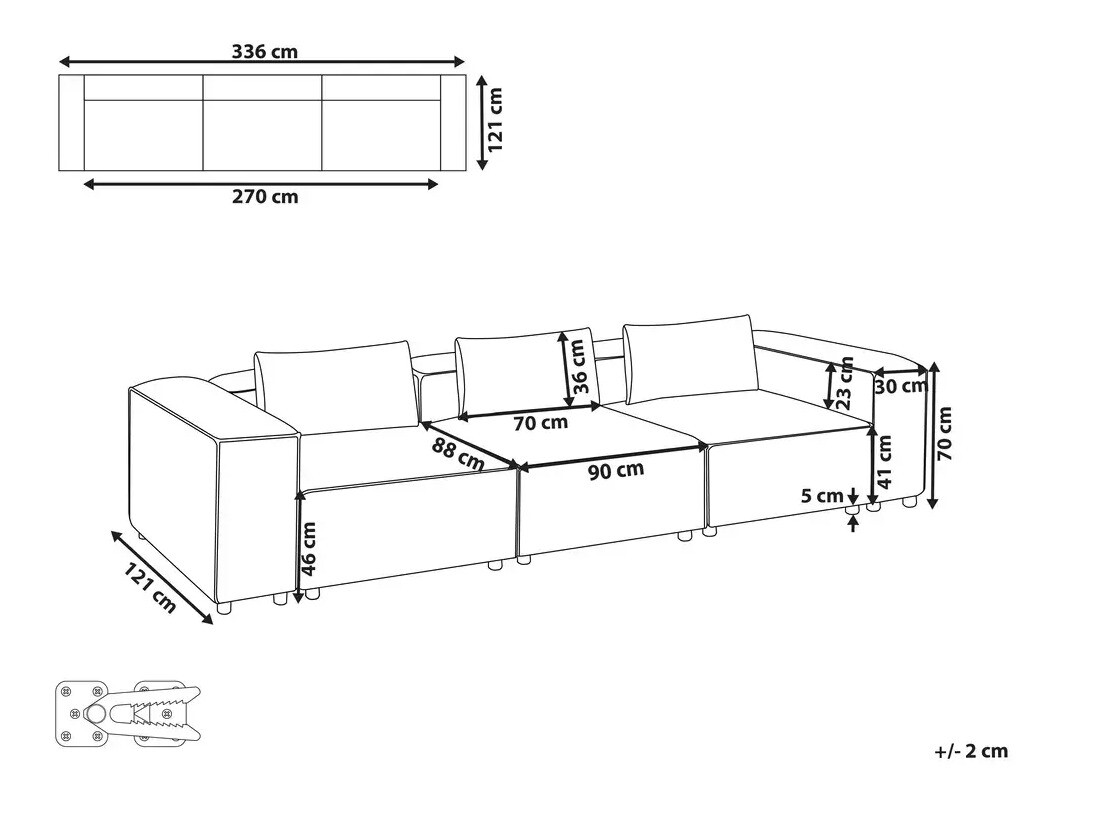 Modularni kavč Avialu 101 (Siva)
