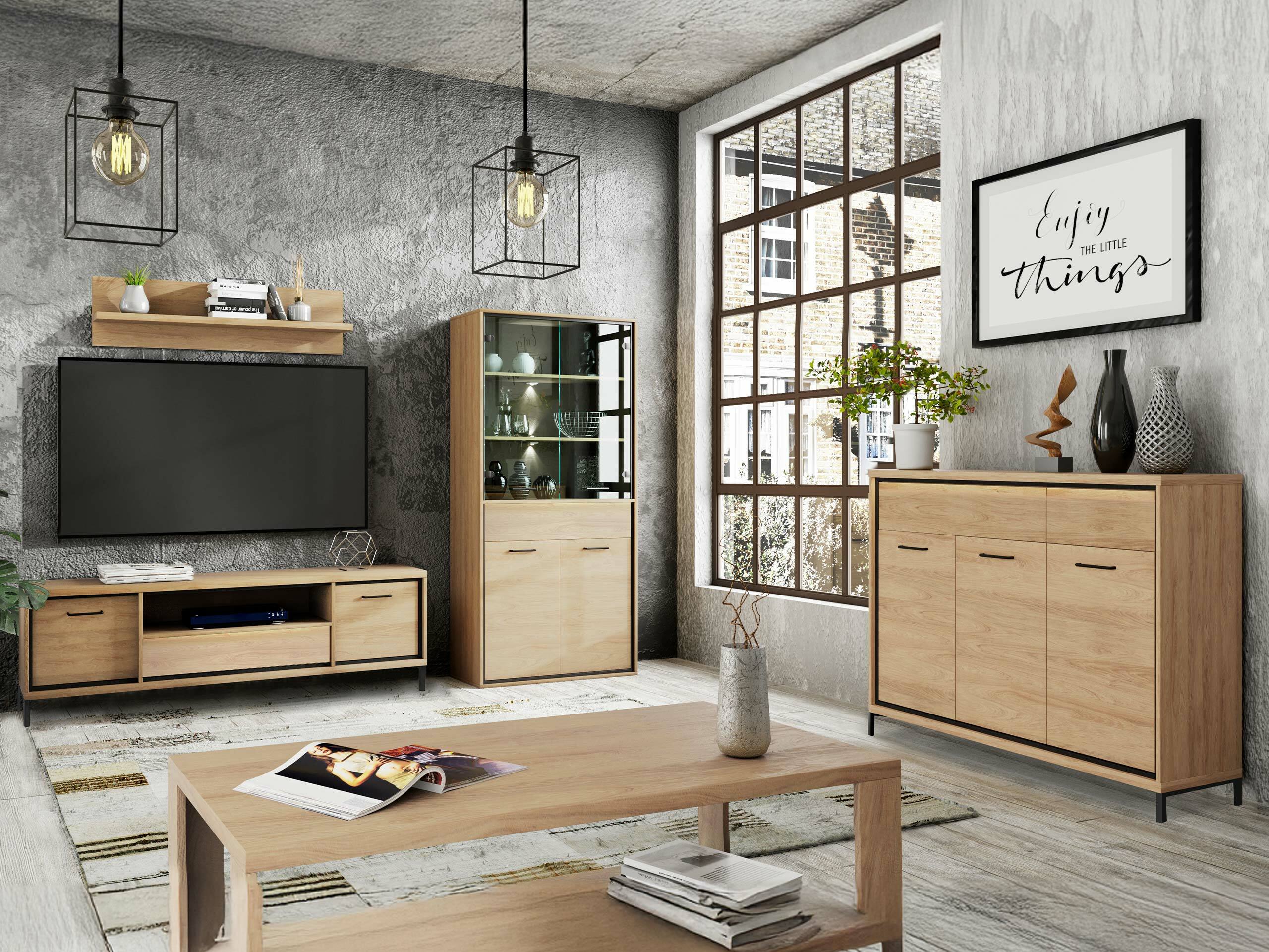 Komplet za dnevno sobo Etrmoni 118 (Svetel les)