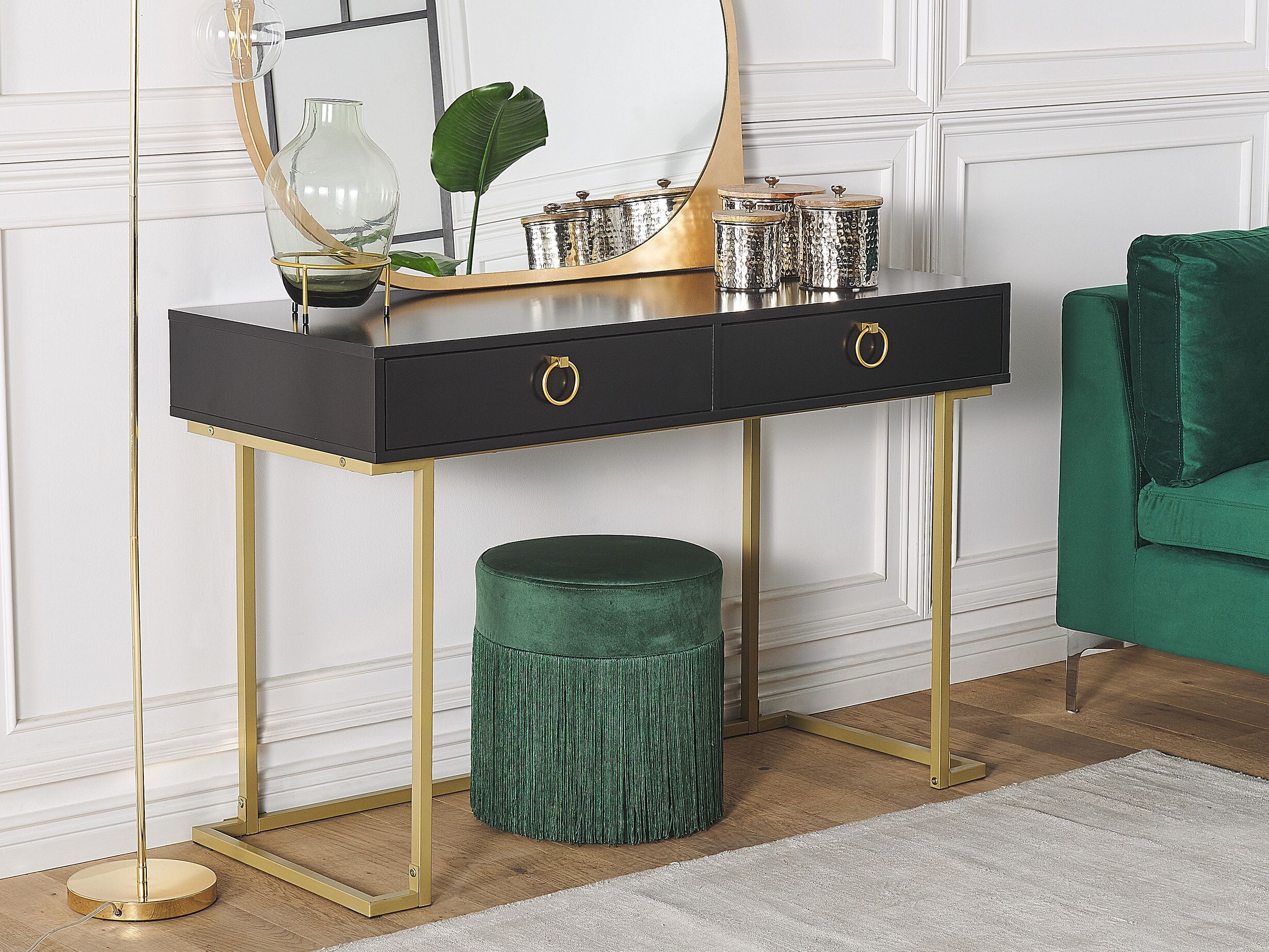 Konzolna miza Berwyn 3020 (Črna + Zlata)