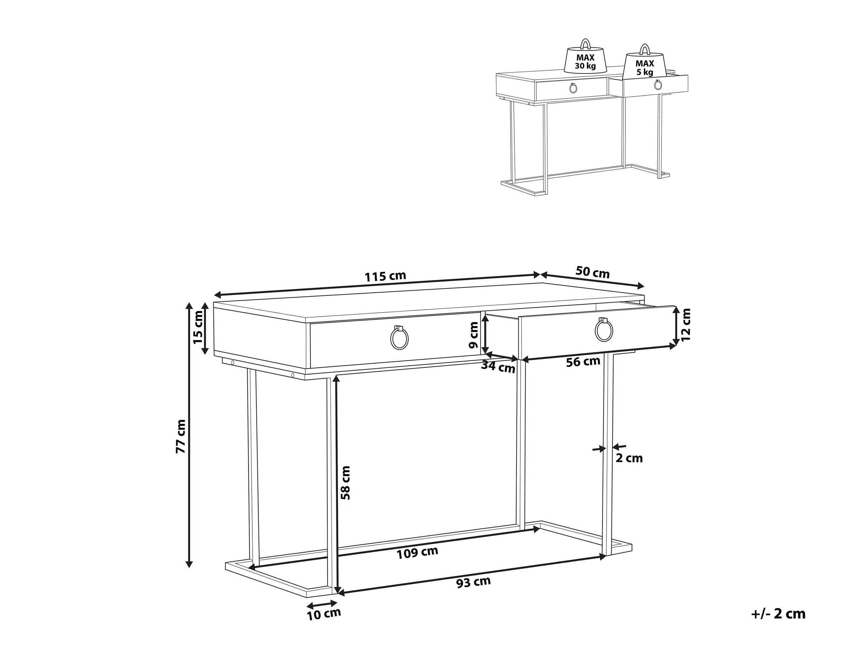Konzolna miza Berwyn 3020 (Črna + Zlata)