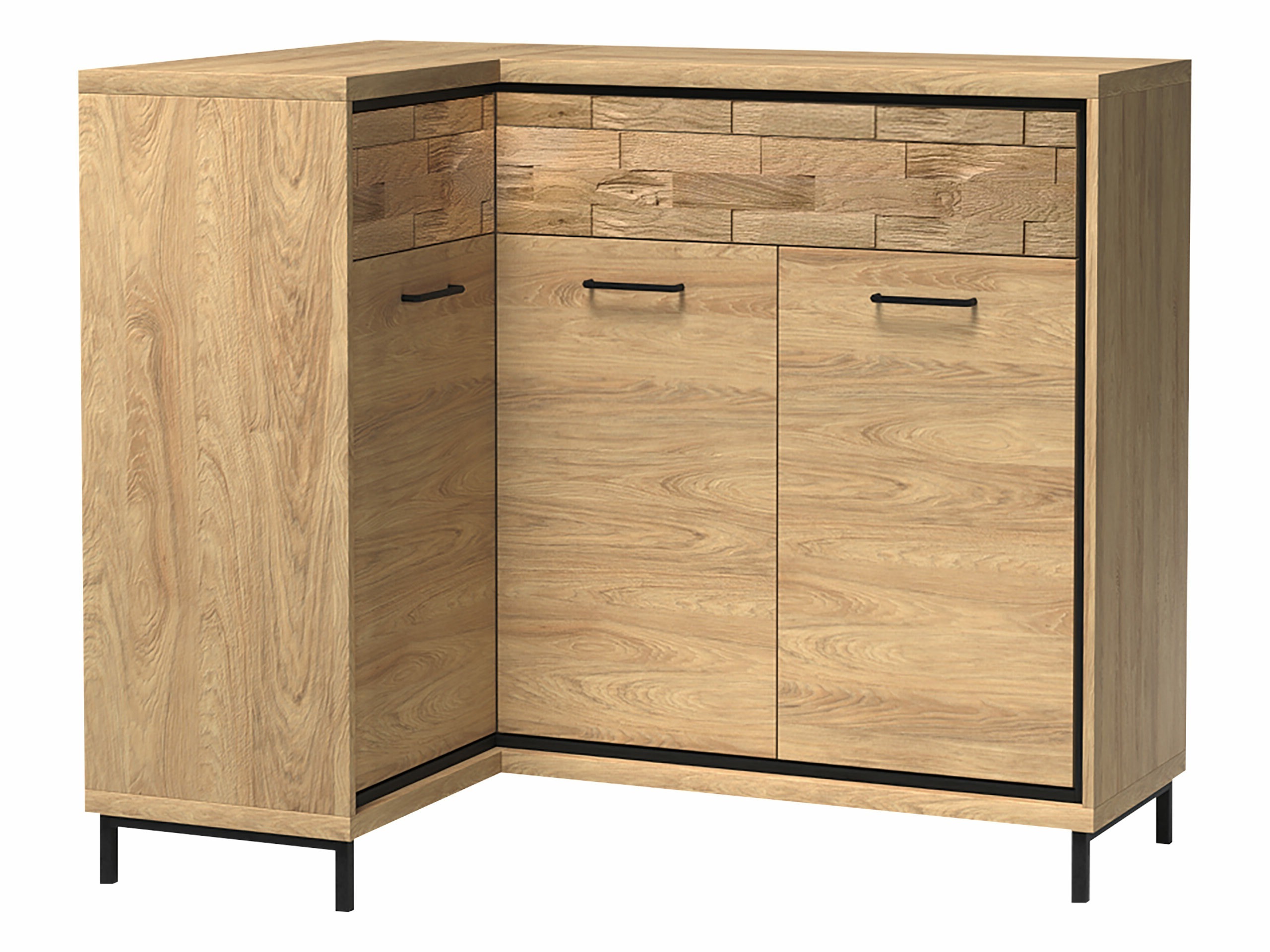 Kotna komoda Etrmoni 121 (Svetel les + Hrast)