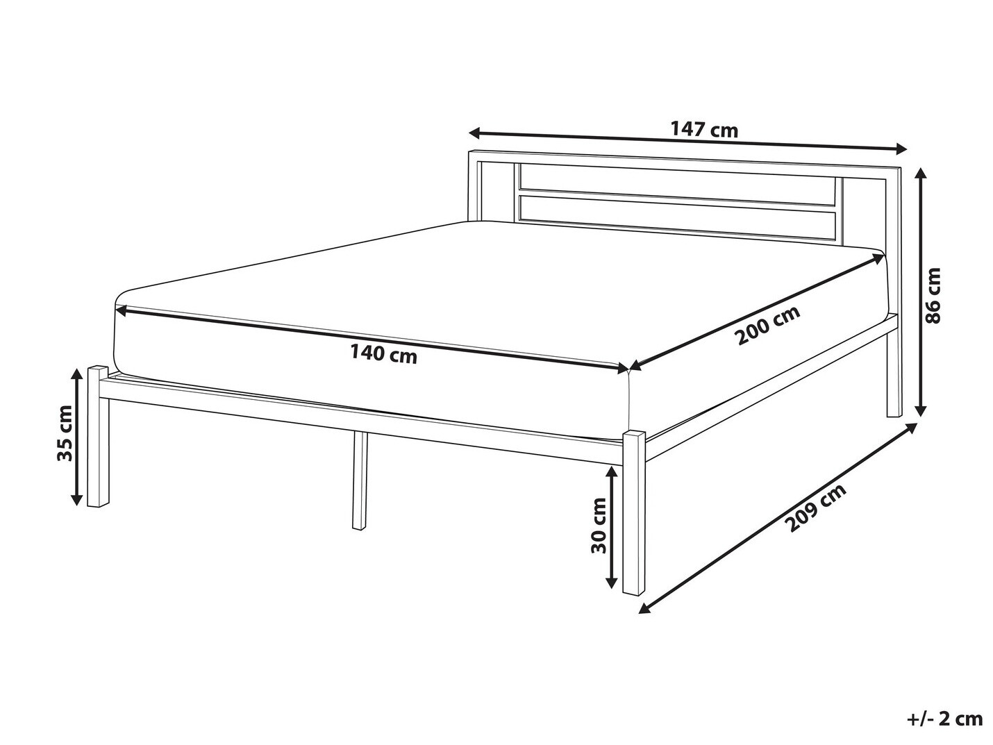 Postelja Berwyn 771 (Črna)