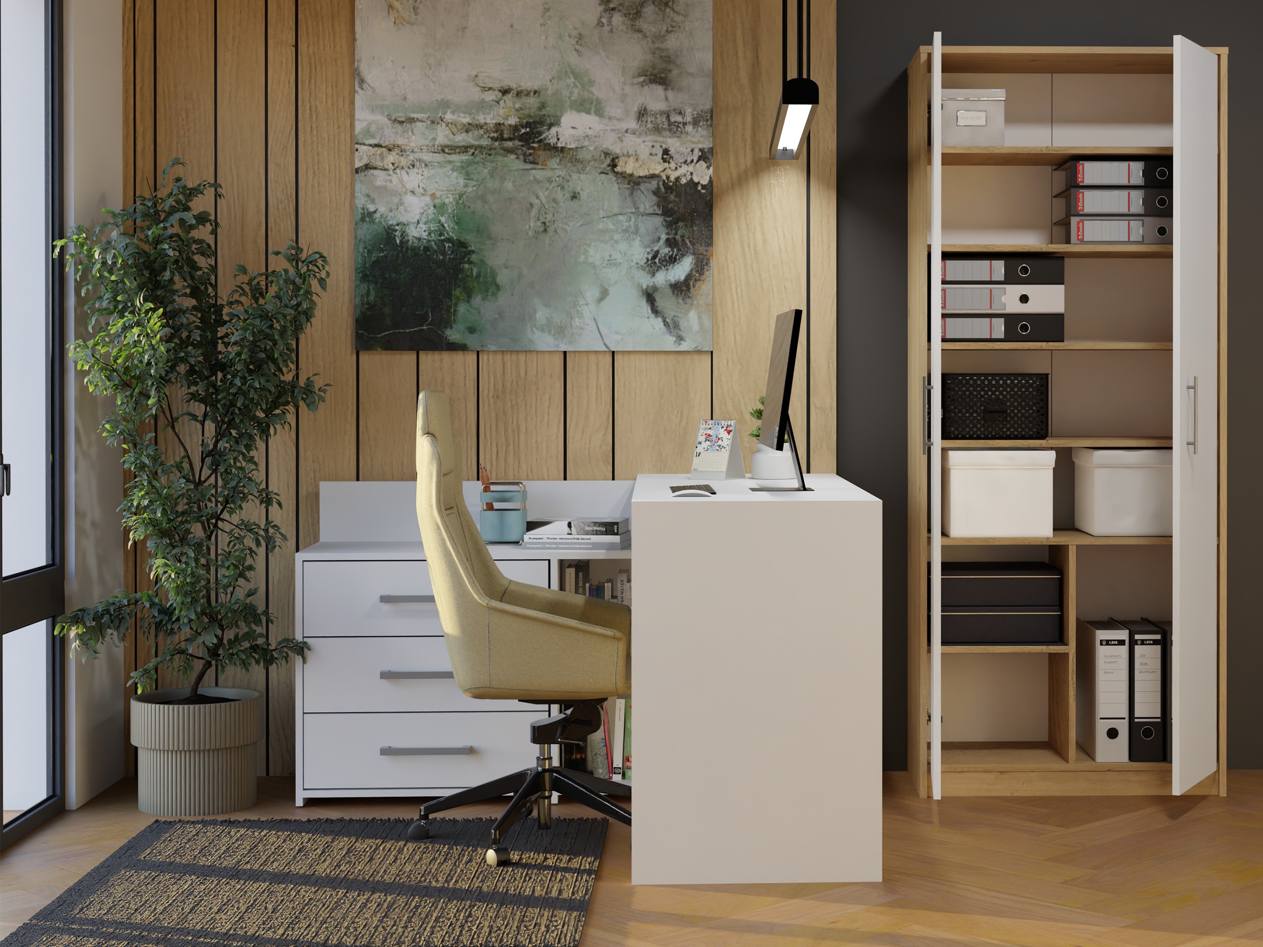 Regal Mandeville 196 (Artisan hrast + Bela)