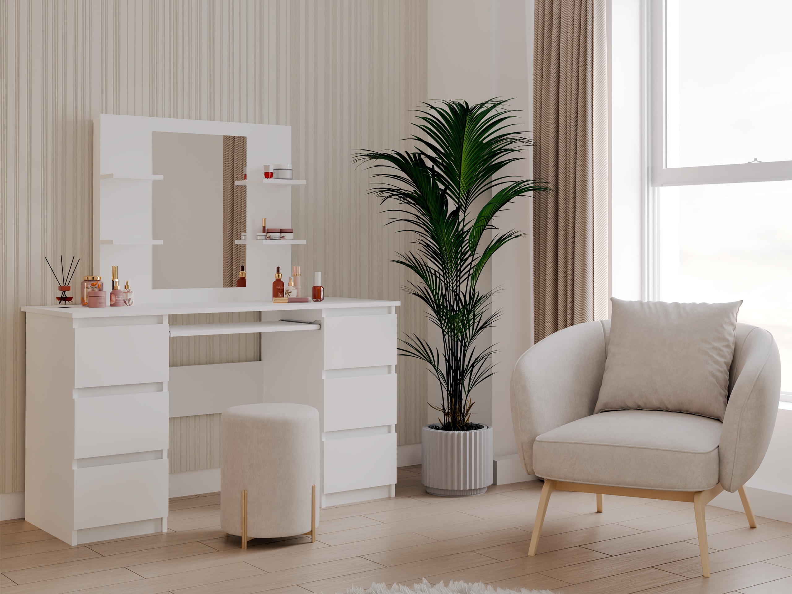 Toaletna mizica Mandeville 359 (Bela)