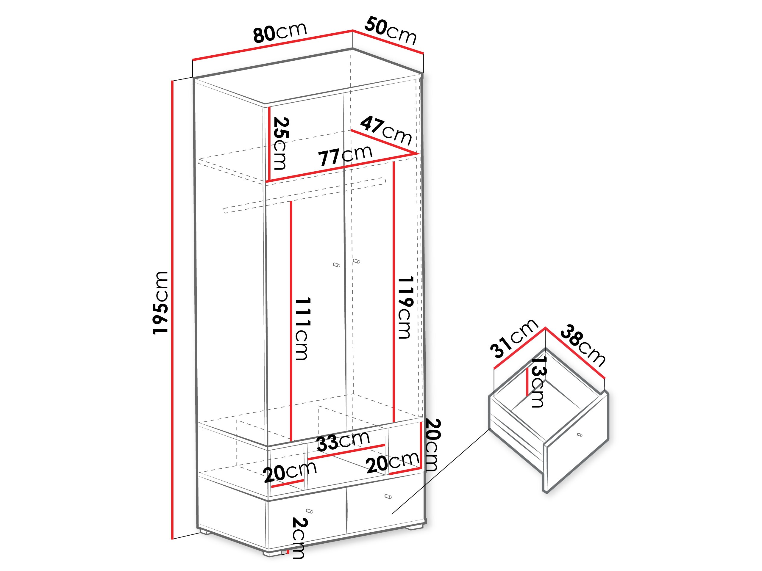 Garderobna omara Ciravie 100