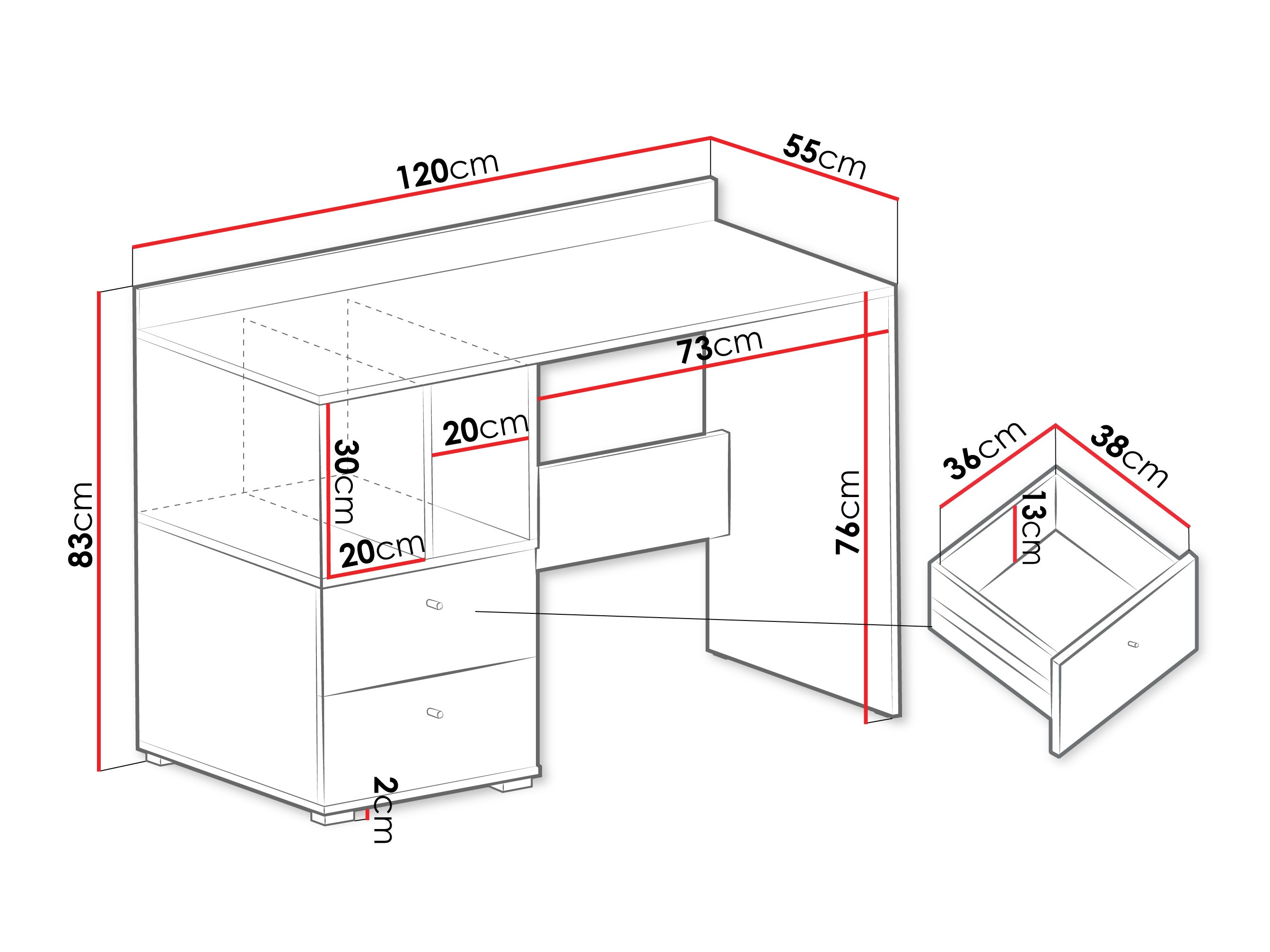 Pisalna miza Ciravie 104
