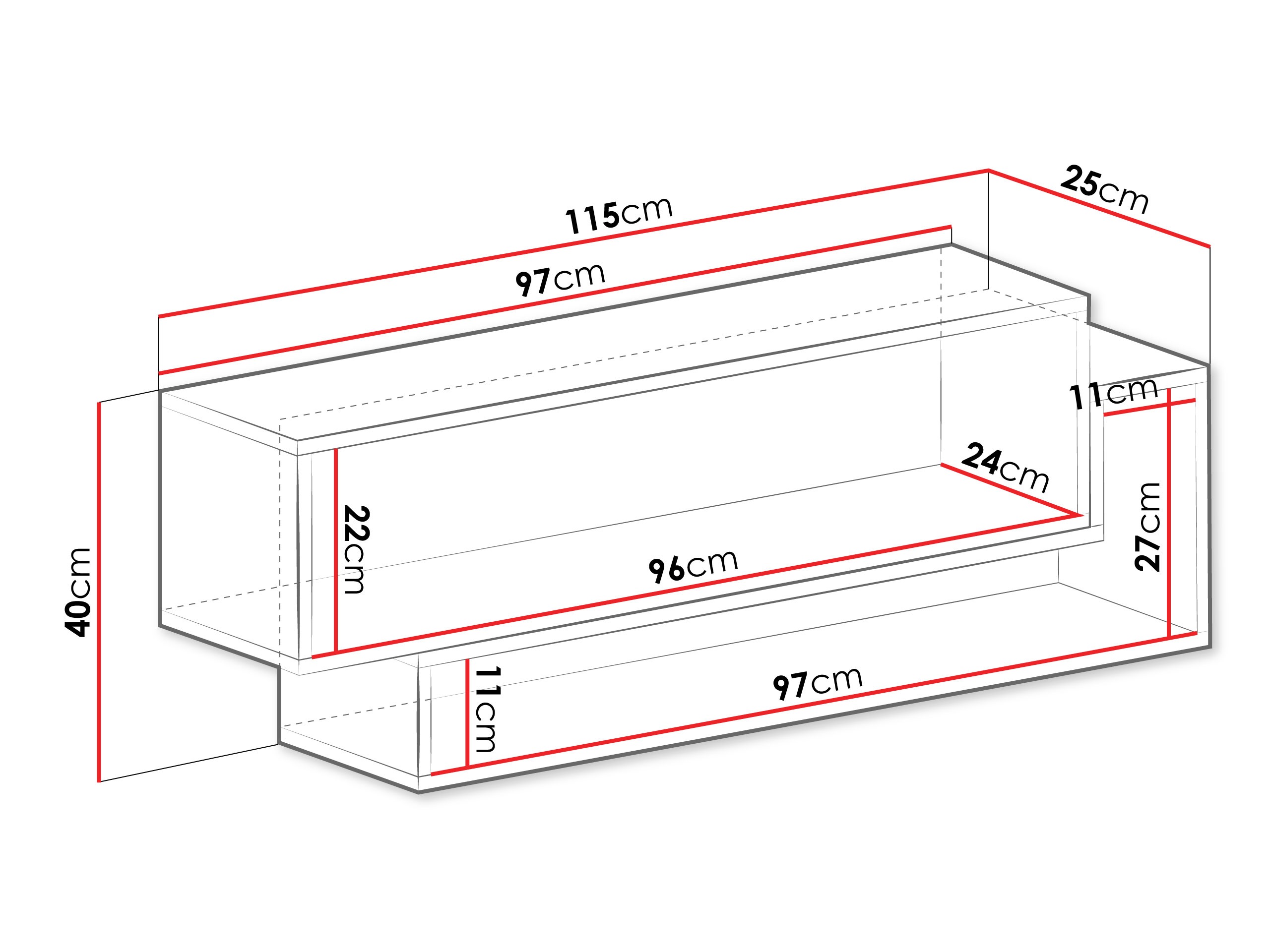 Stenska polica Ciravie 106