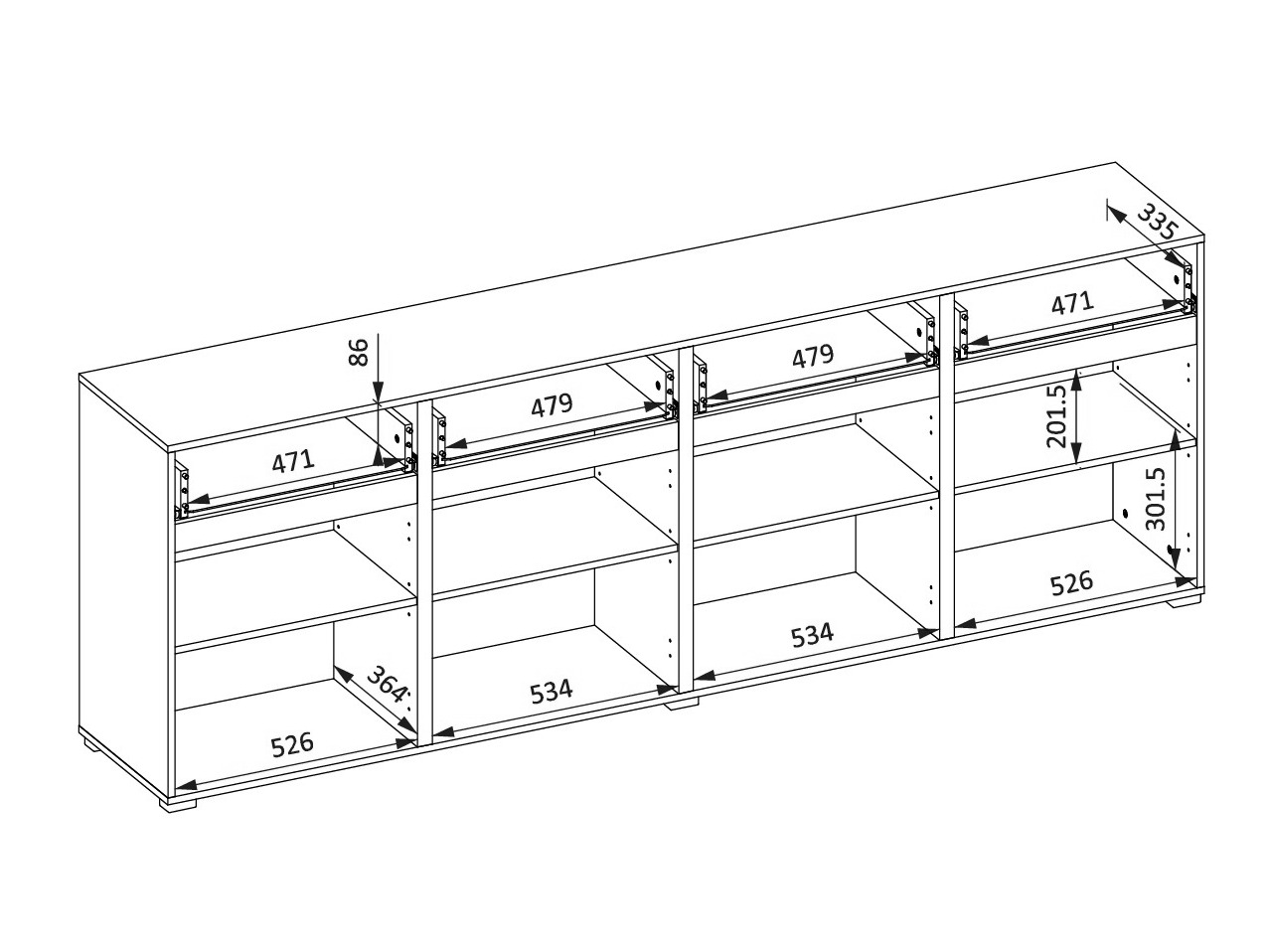Komoda Alfere 100 (Bela)