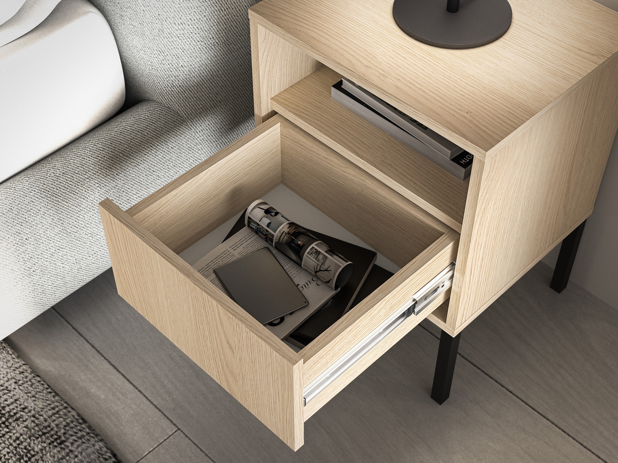 Nočna omarica Virsalo 104 (Hrast)