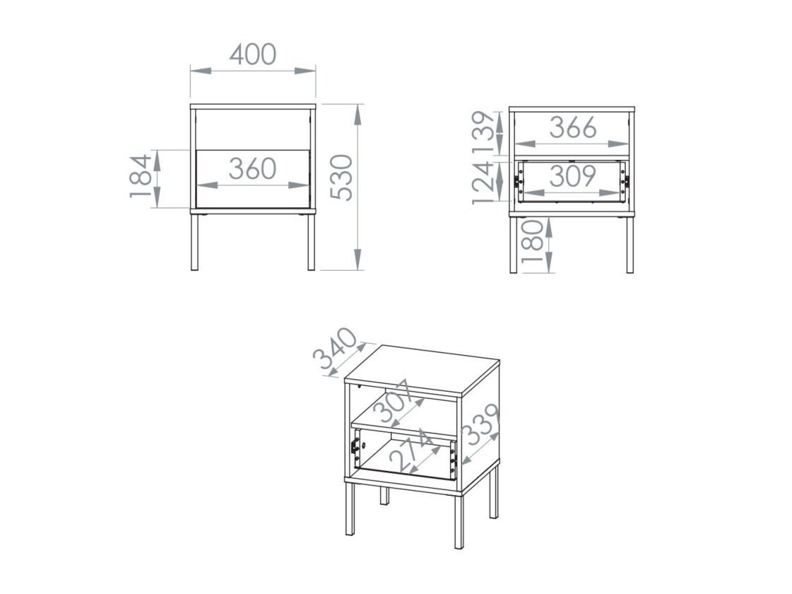 Nočna omarica Virsalo 104 (Kašmir)
