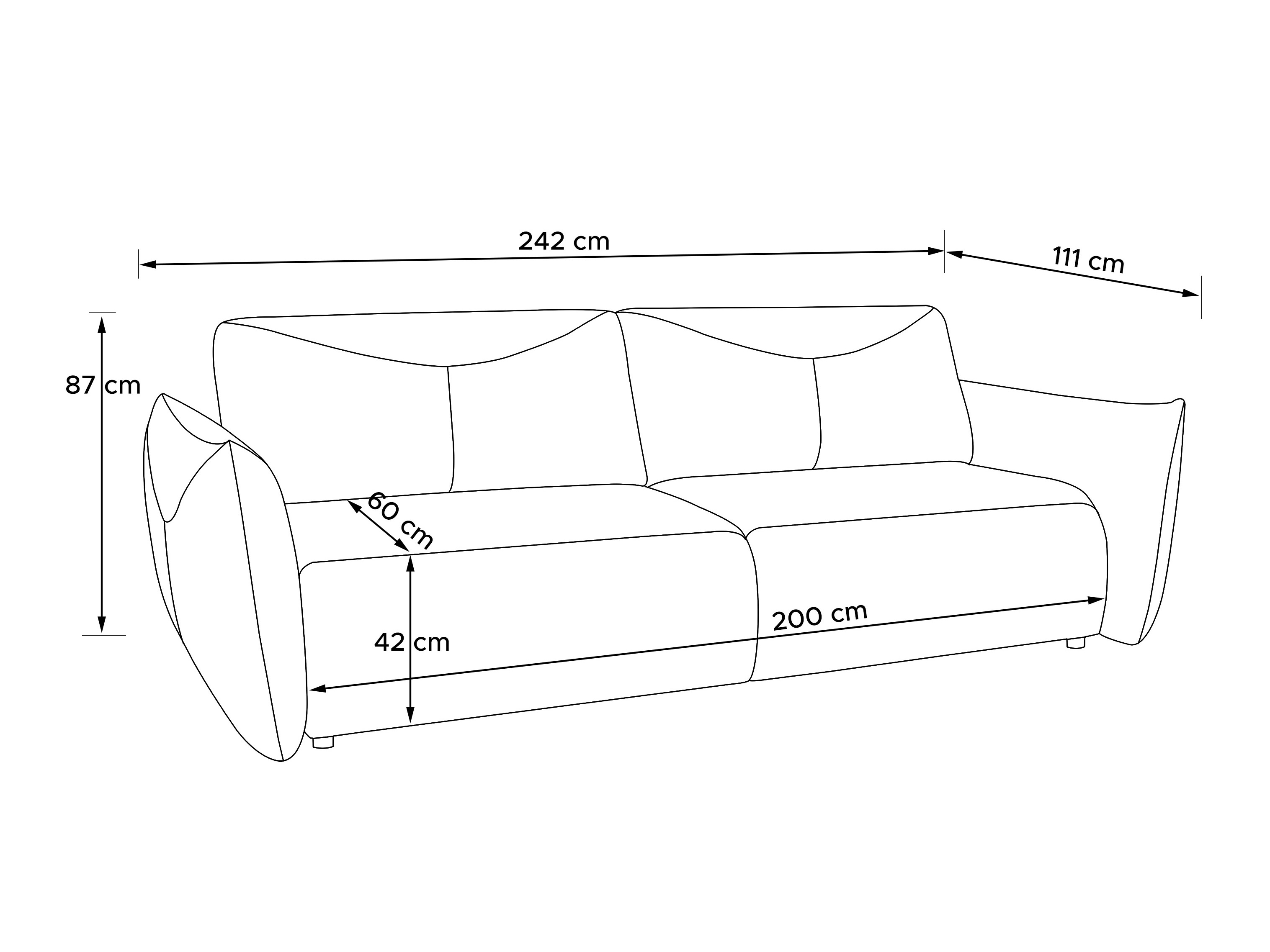 Raztegljiv kavč Temecula 133 (Cruz 09)