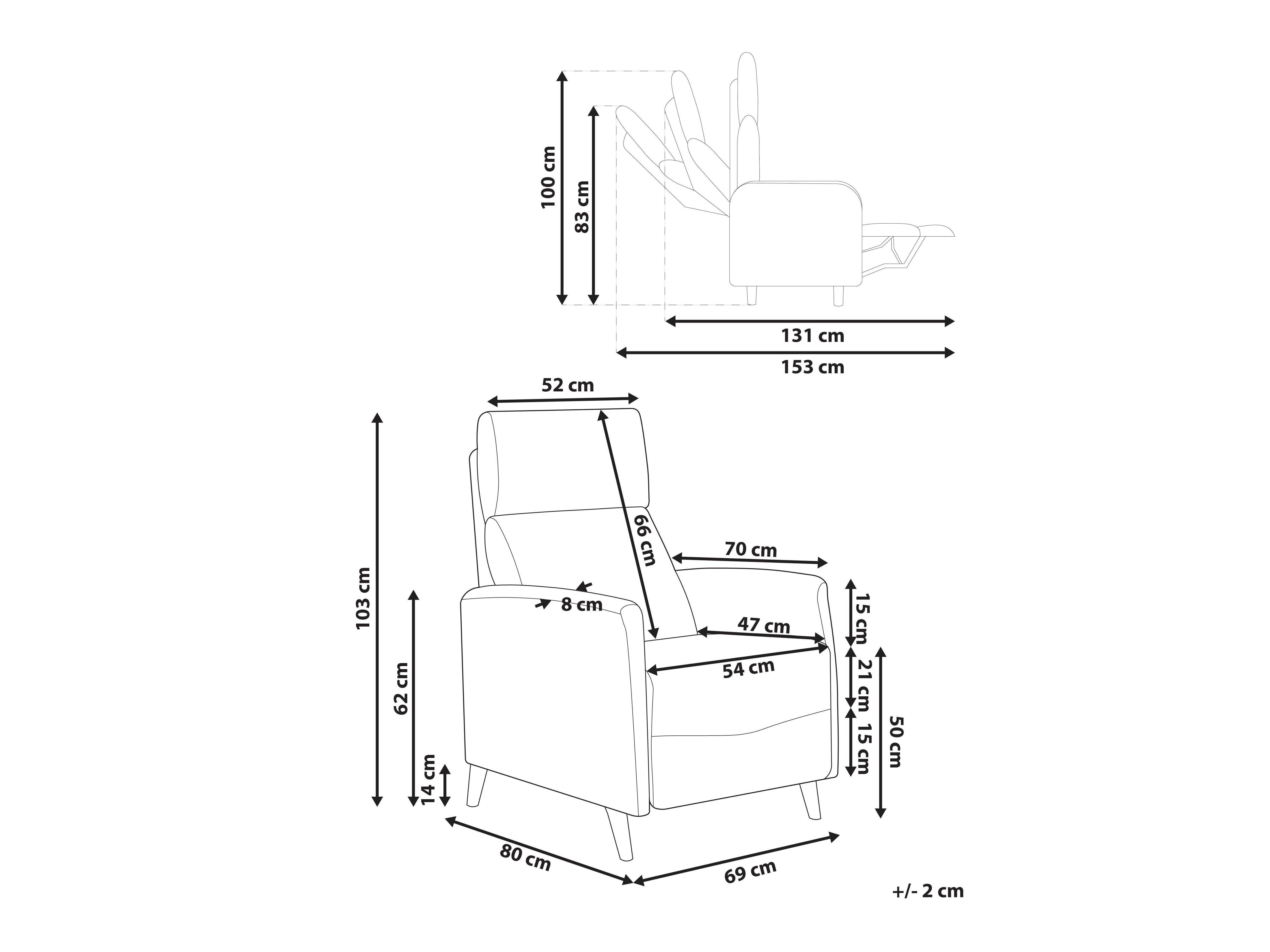Fotelj s počivalnikom Berwyn 2462 (Rjava)