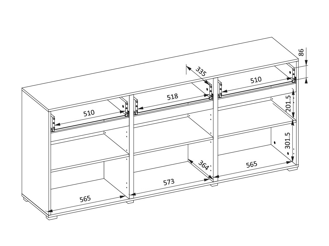 Komoda Alfere 103 (Bela)