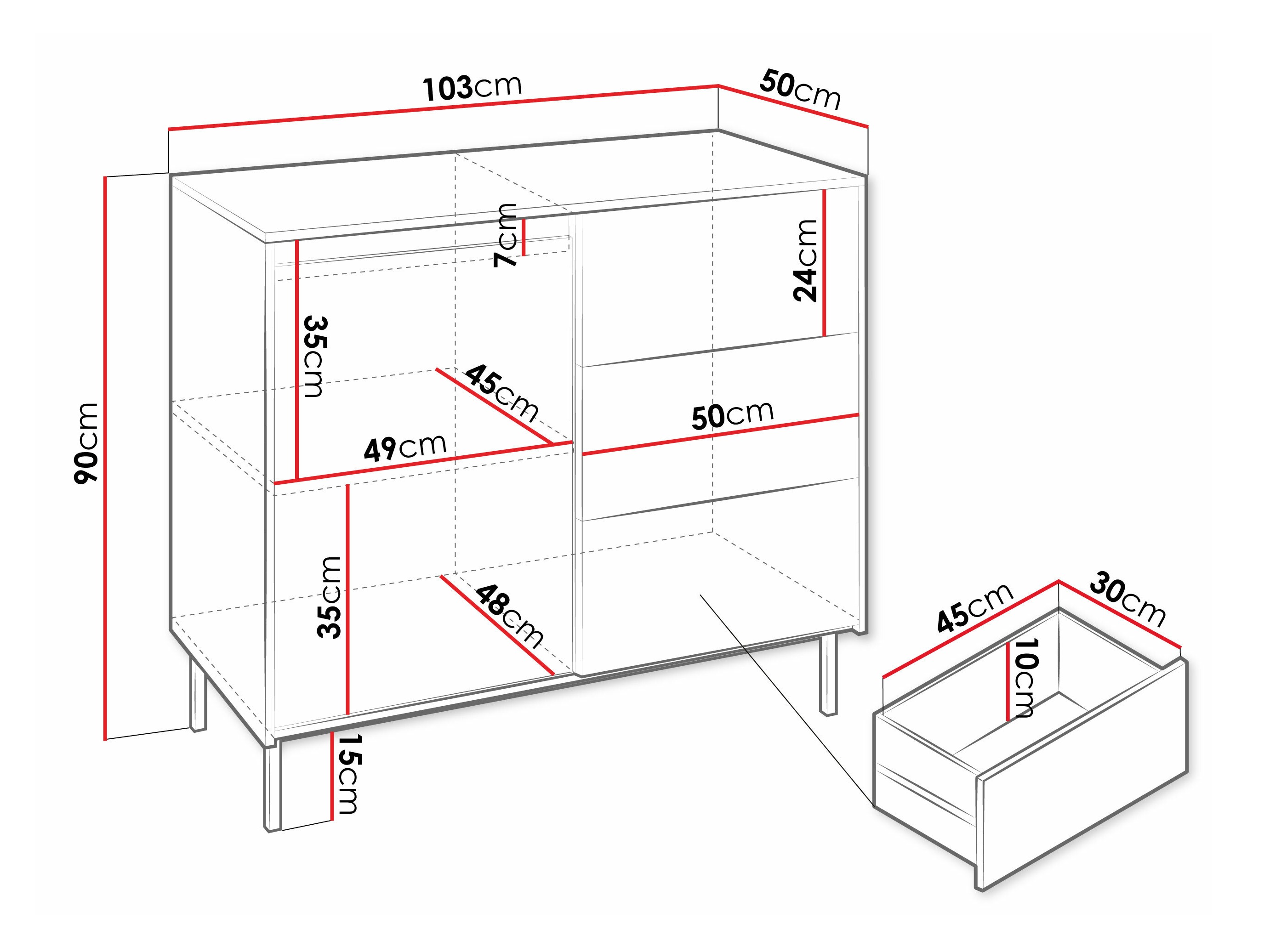 Komoda Comfivo Delruva 100 (Črna)