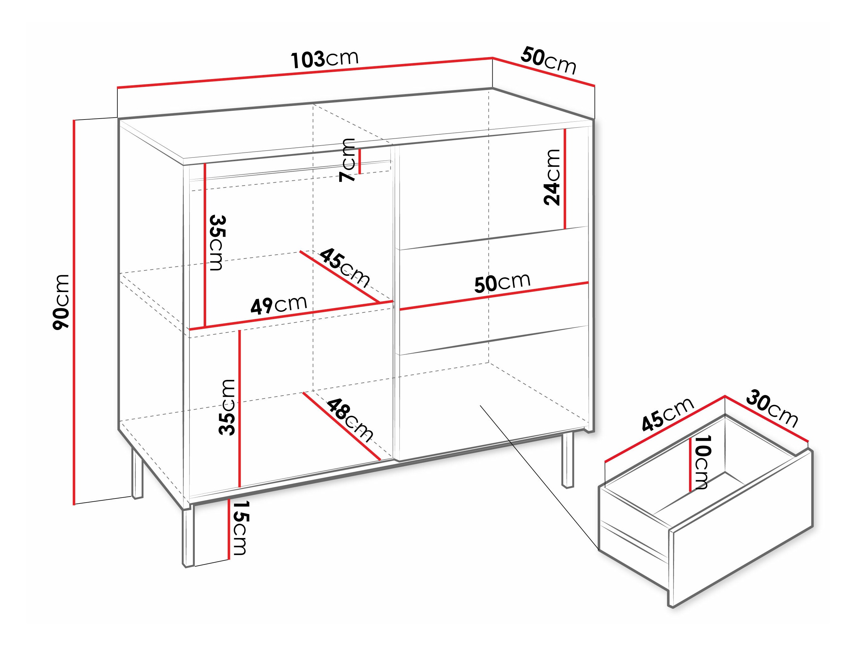 Komoda Comfivo Delruva (Bela)