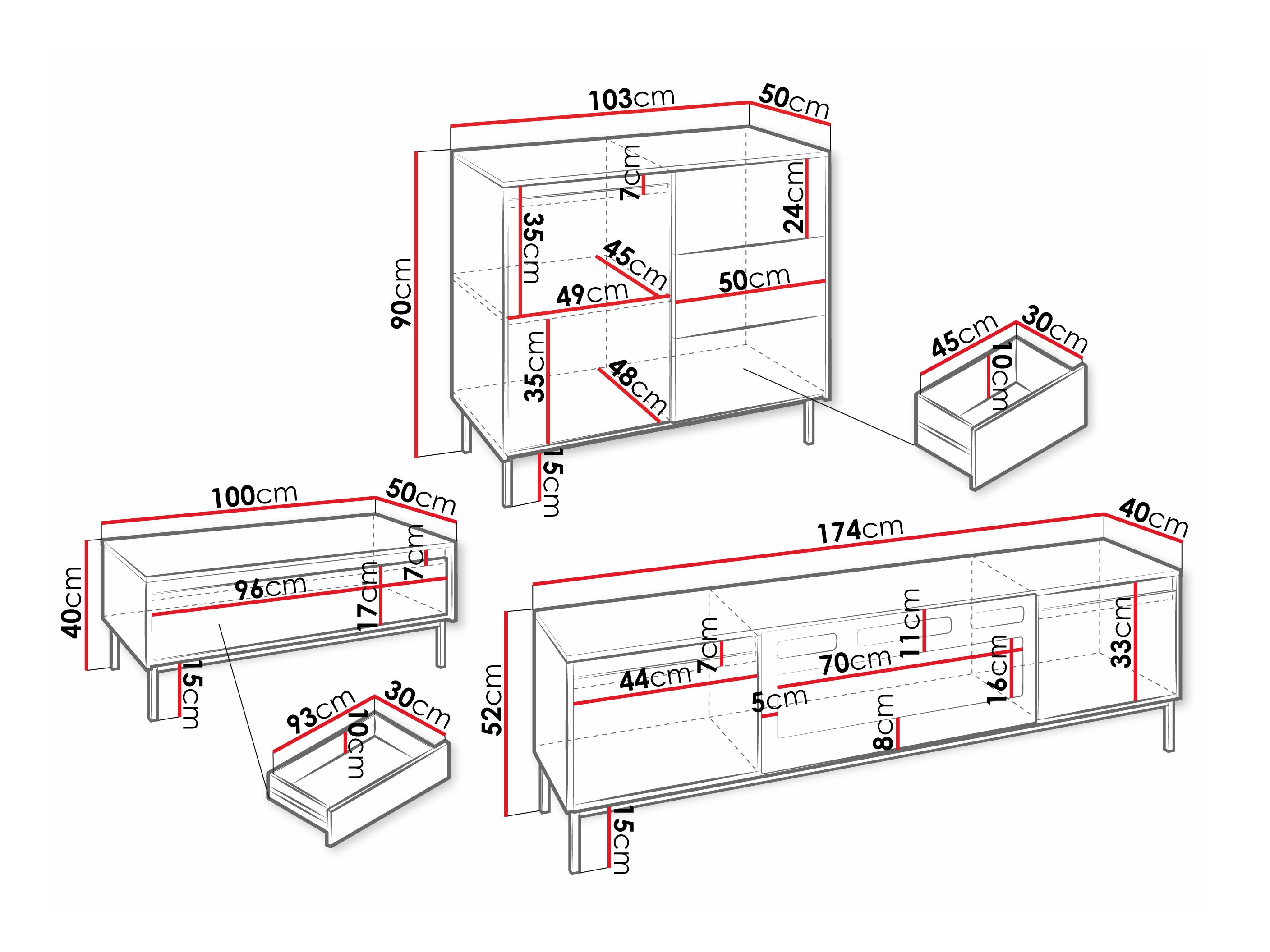 Komplet za dnevno sobo Comfivo Delruva 110 (Bela)